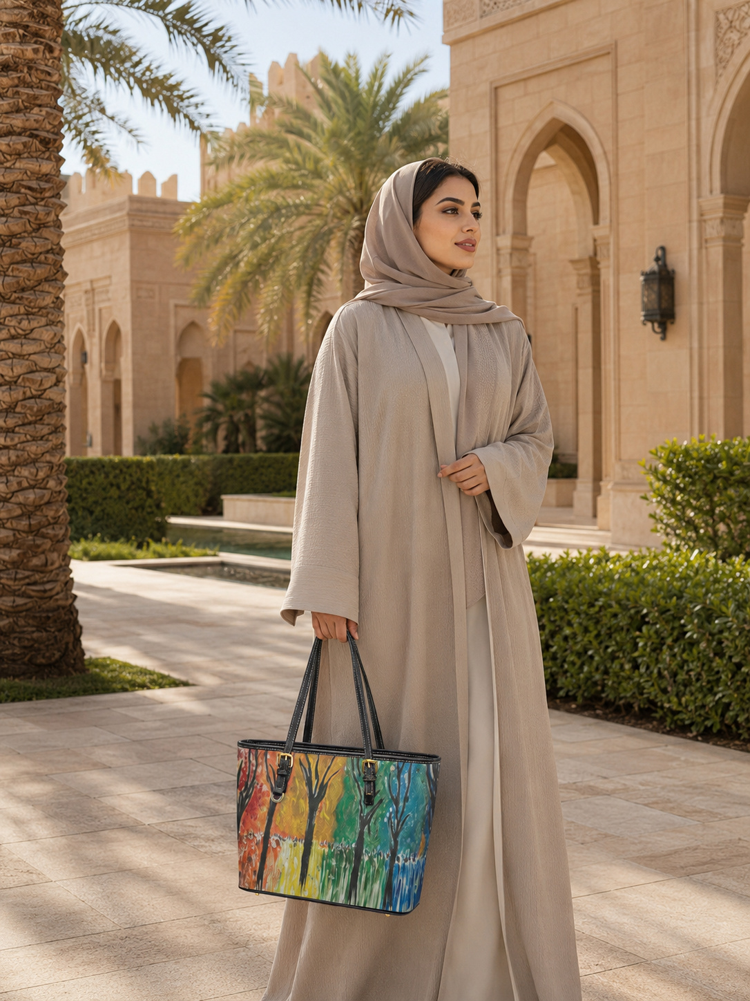 Printed Shoulder Tote Bag