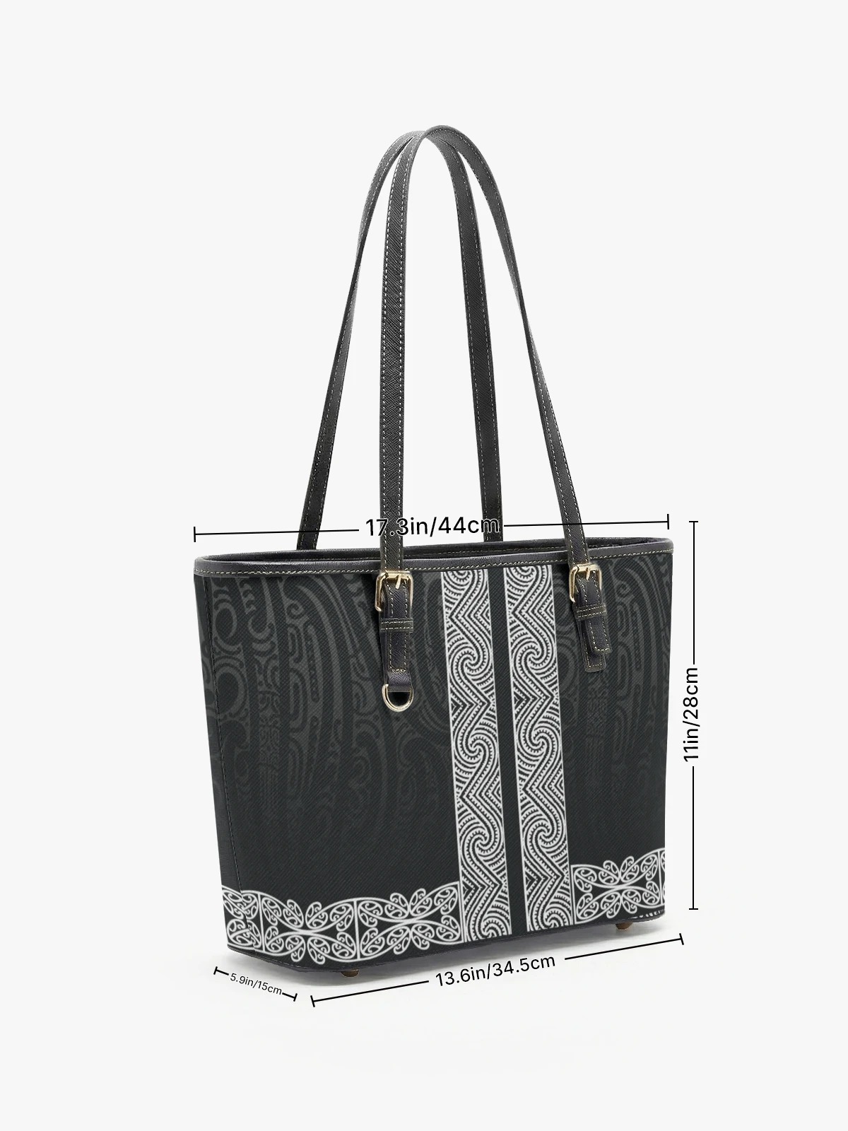Tribal Geometric Ornament Print Tote Shoulder Bag