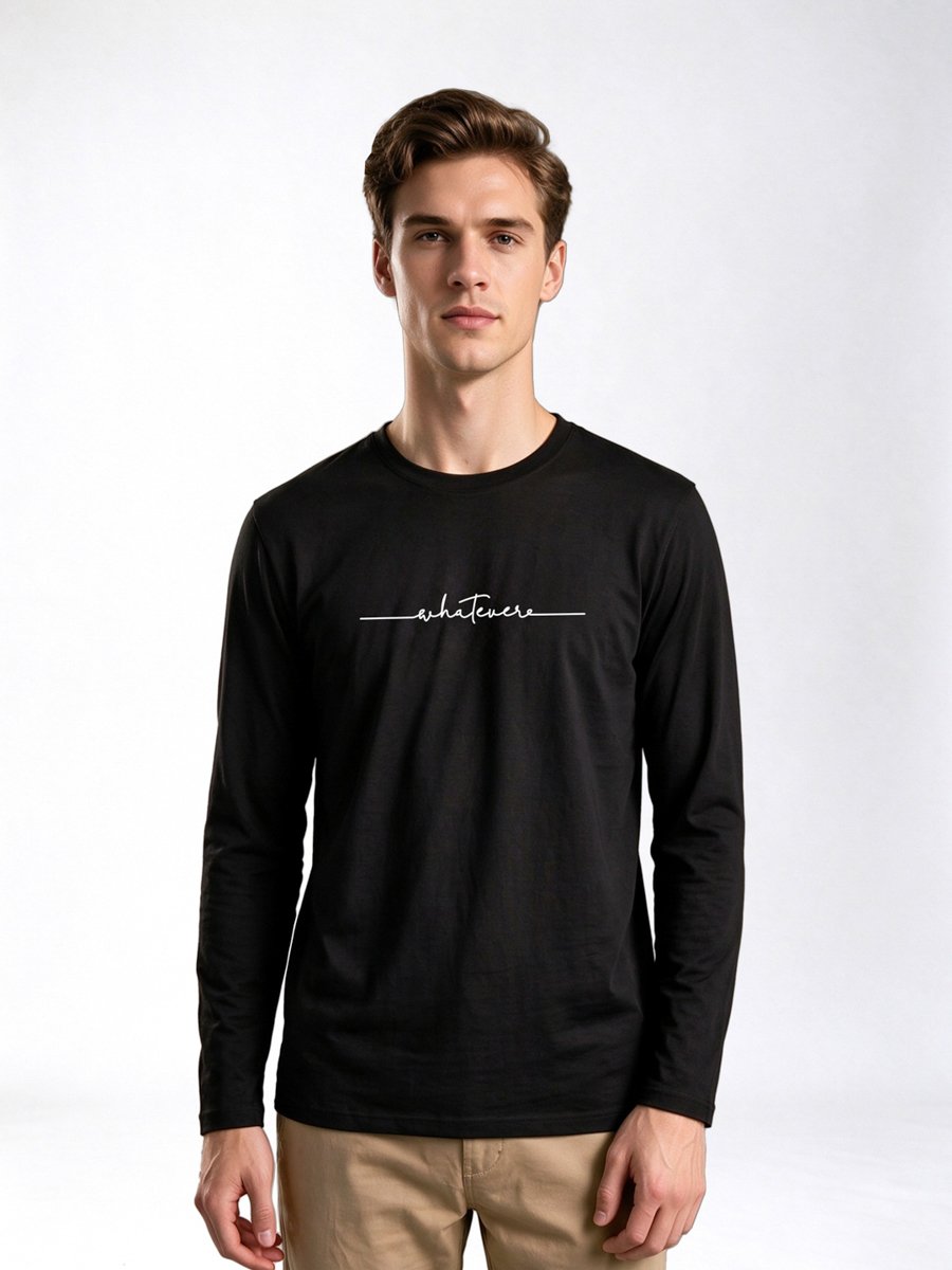 Black Printed Long-sleeved Top