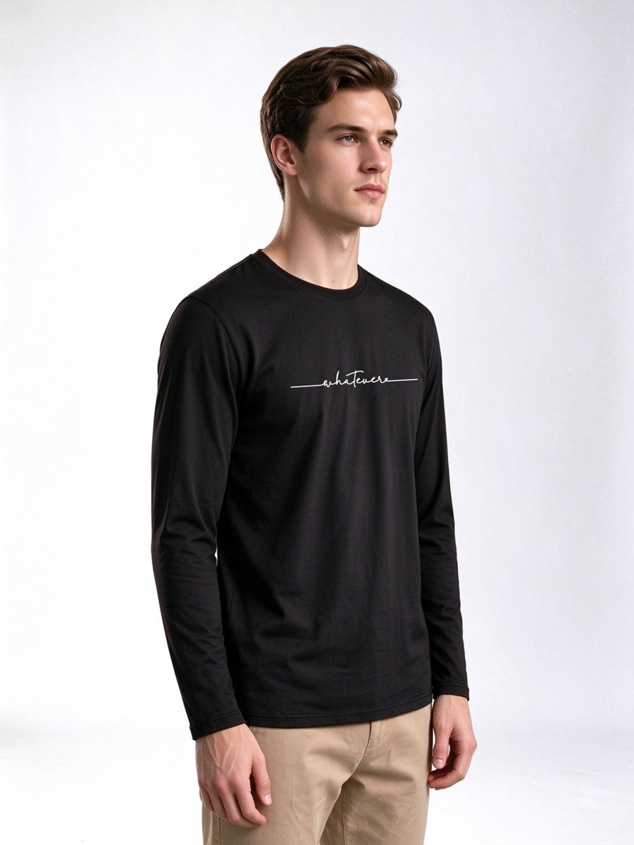 Black Printed Long-sleeved Top
