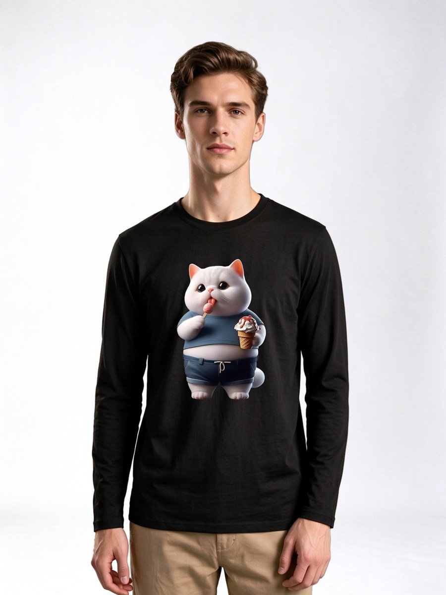 Black Graphic Long Sleeve T-Shirt
