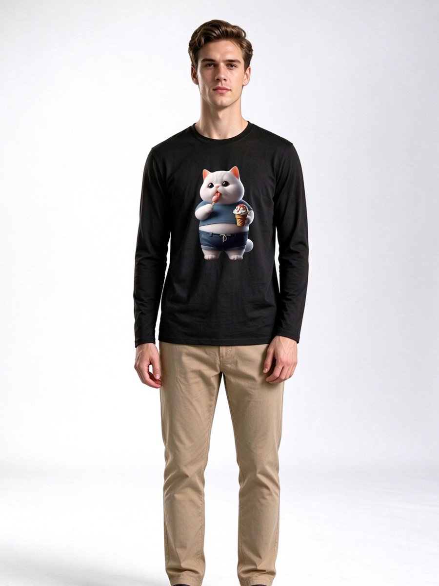 Black Graphic Long Sleeve T-Shirt