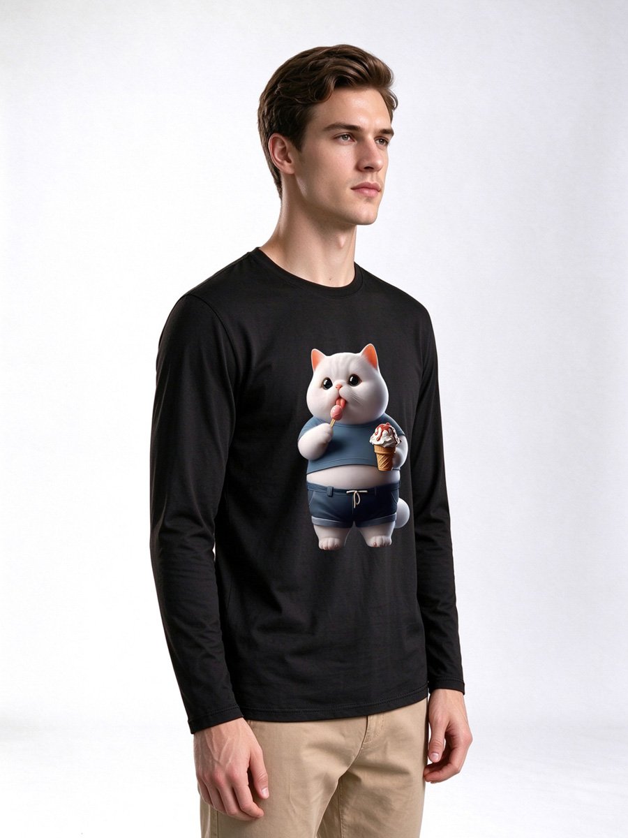 Black Graphic Long Sleeve T-Shirt