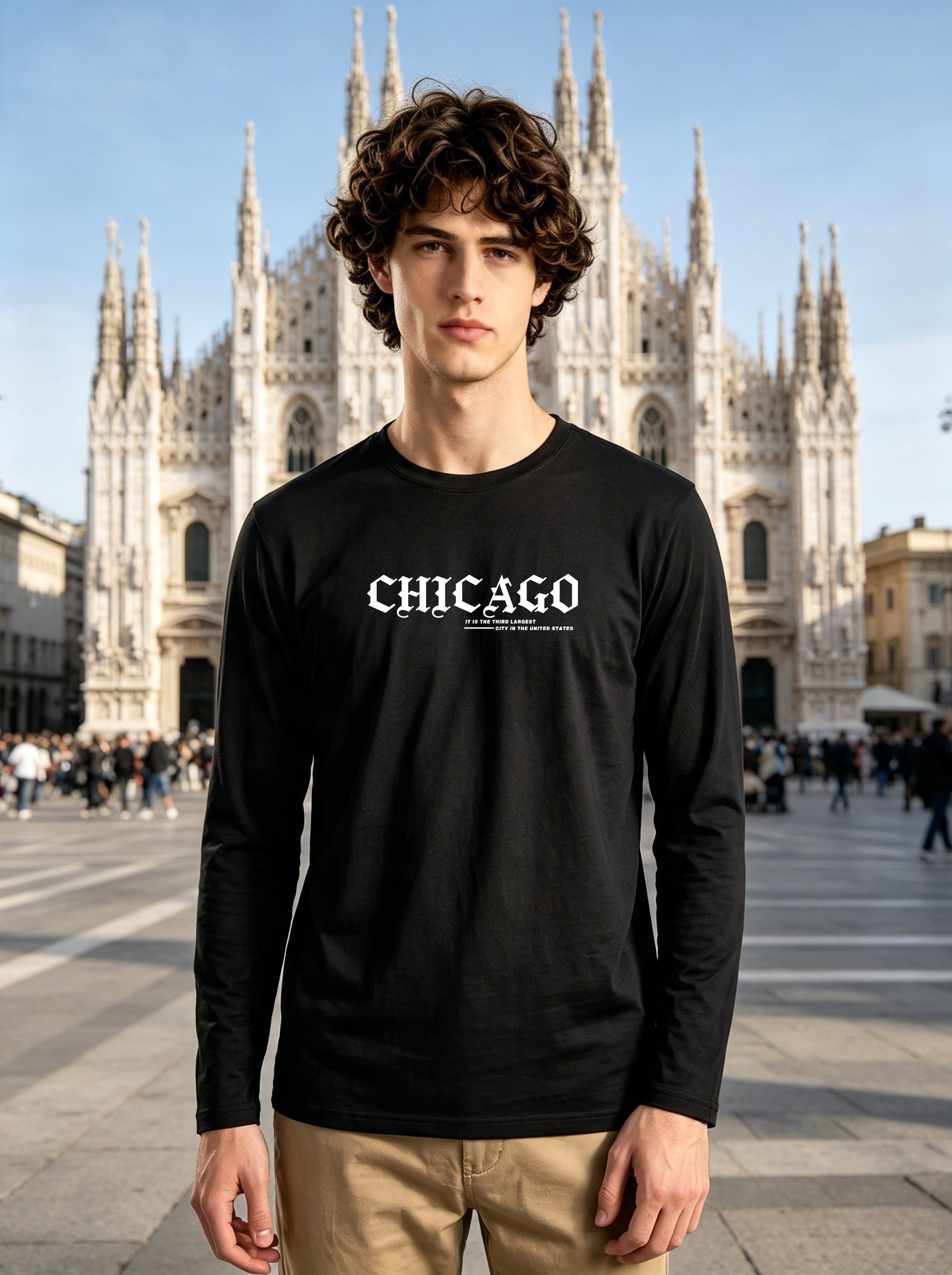 Men Black ago Graphic Long-Sleeve Regular Fit T-Shirt