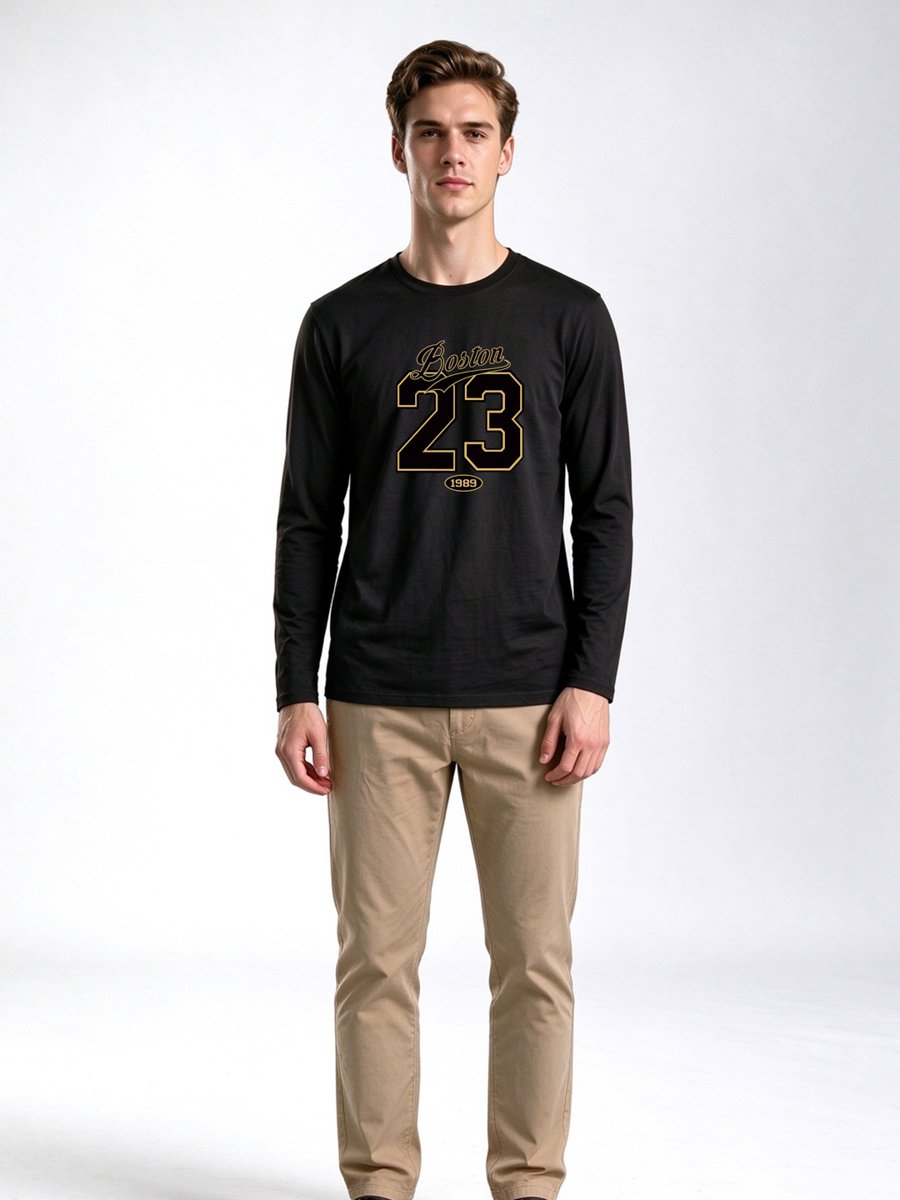 Black Graphic Print Round Neck Regular Fit T-Shirt