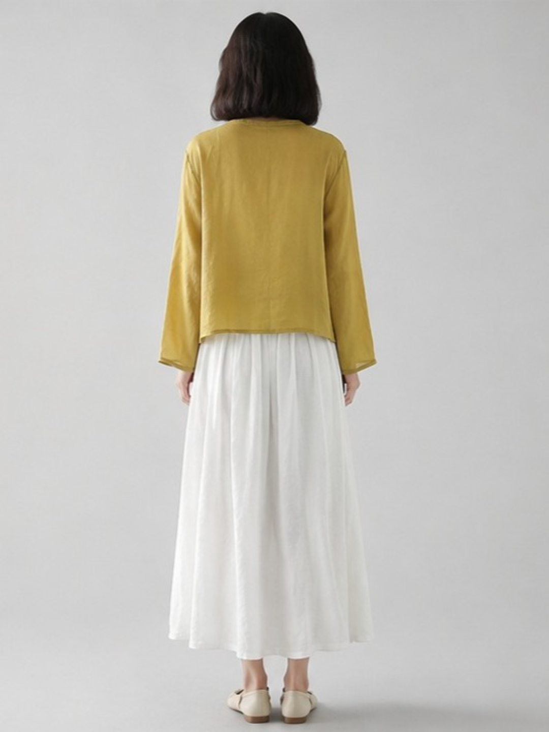 Yellow Embroidered Kimono Top