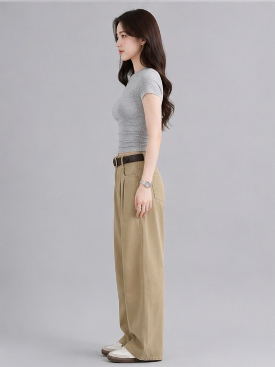 Grey Short Sleeve Ribbed Crop Top