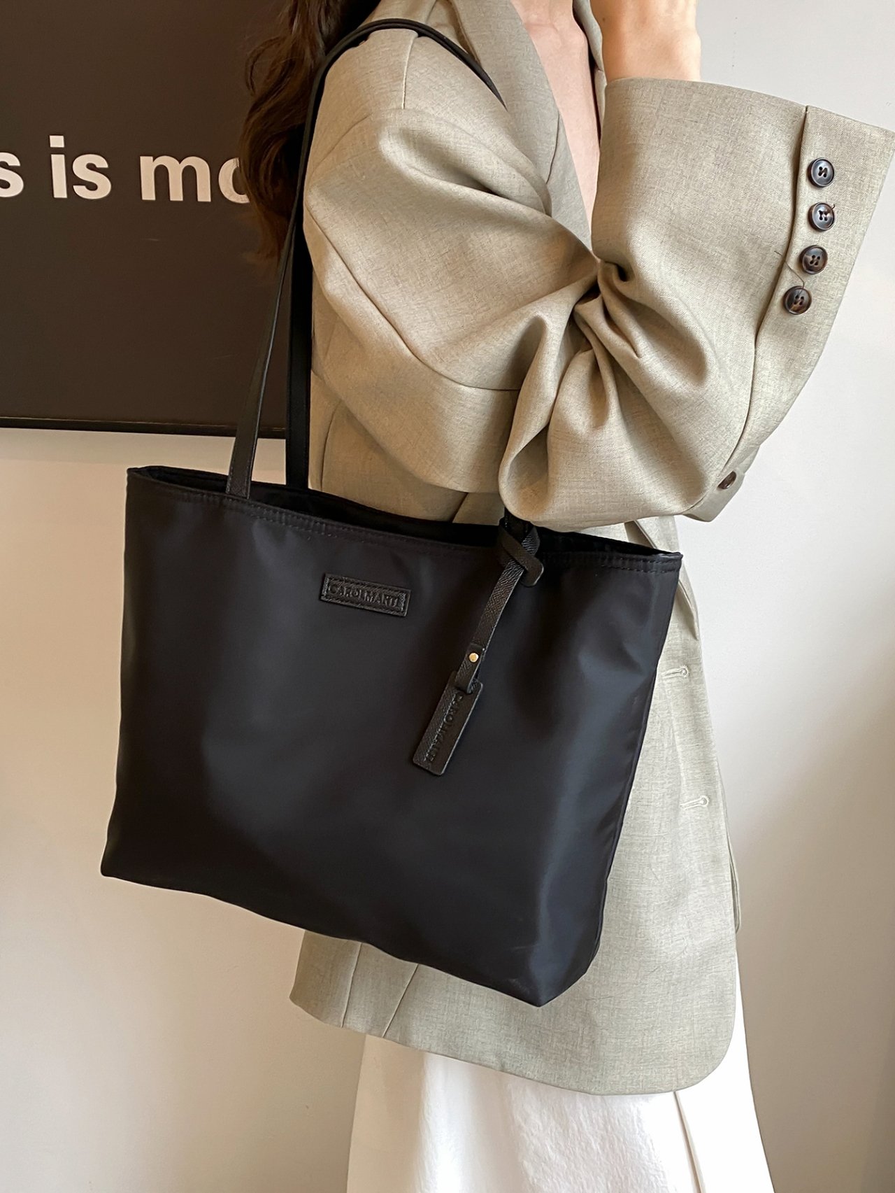 Black Plain Tote Bag