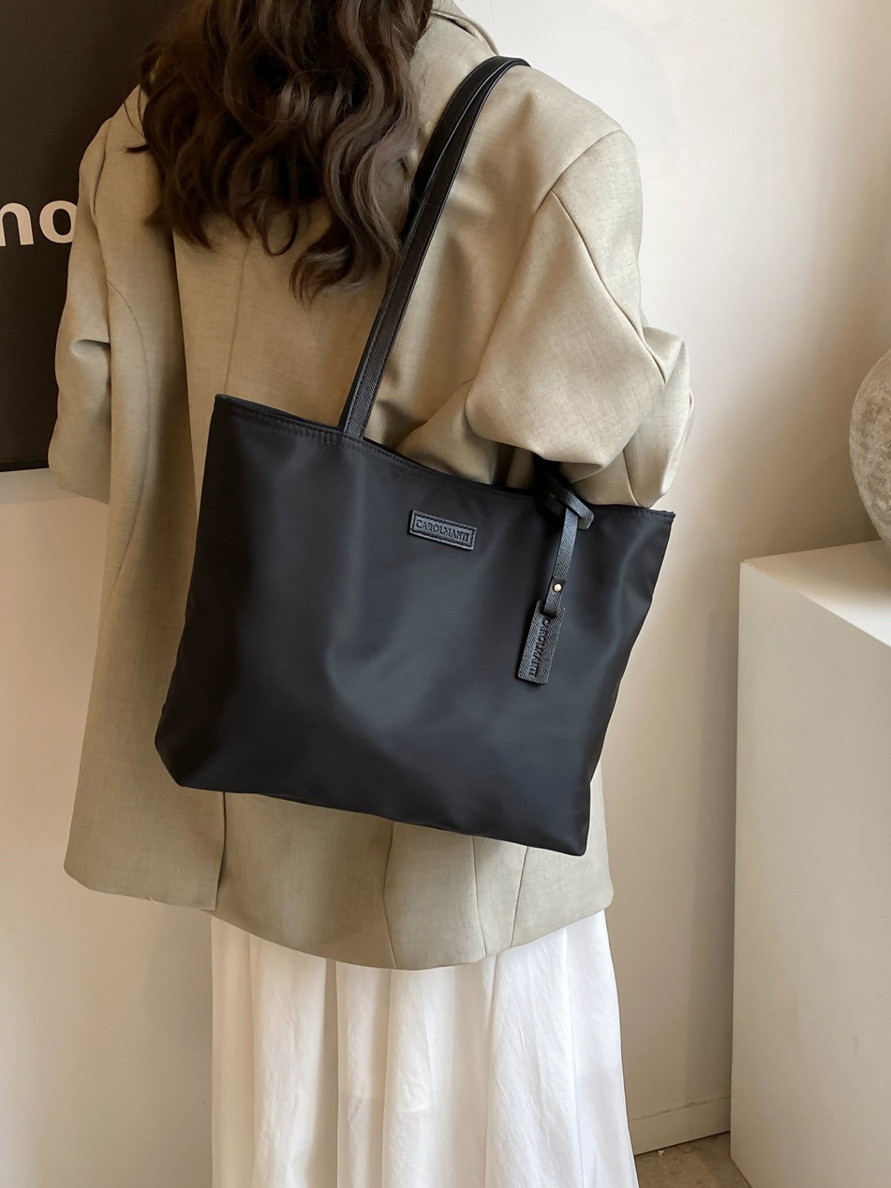 Black Plain Tote Bag