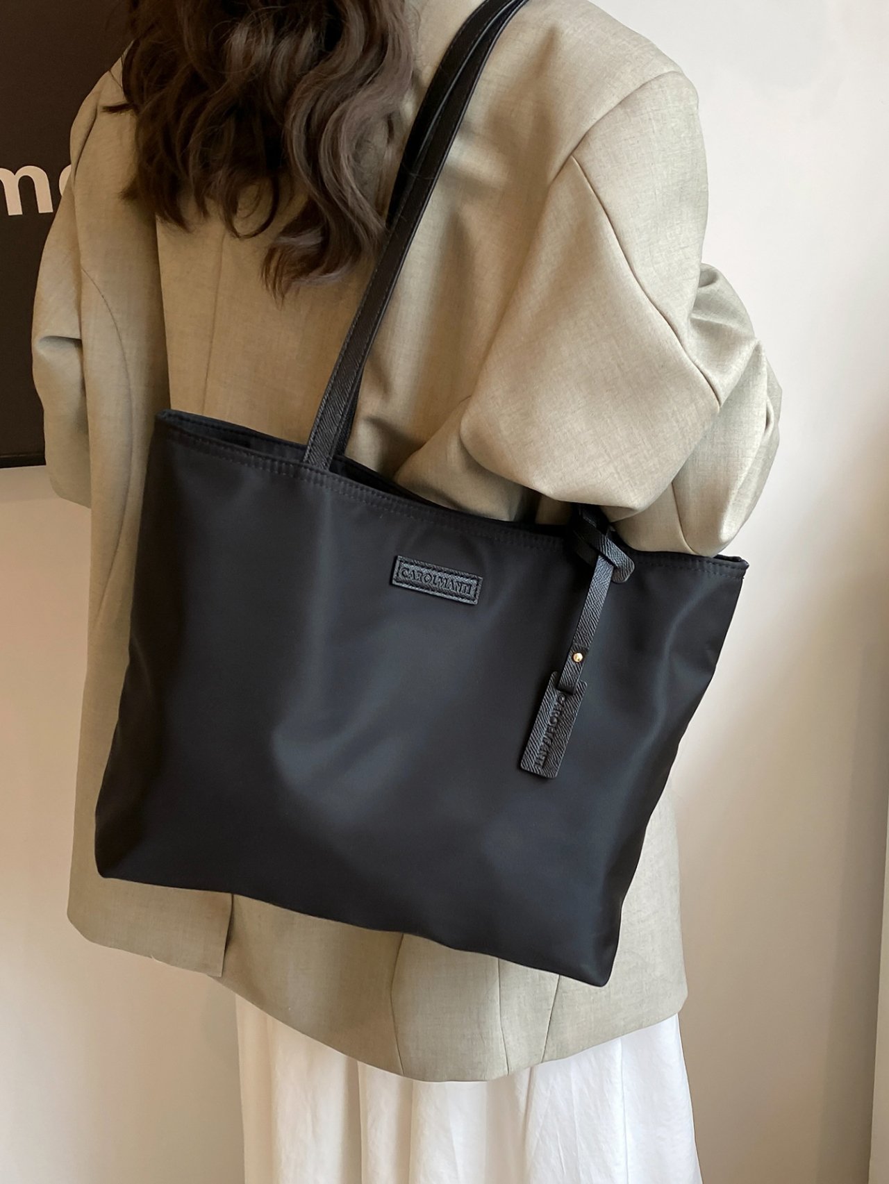 Black Plain Tote Bag