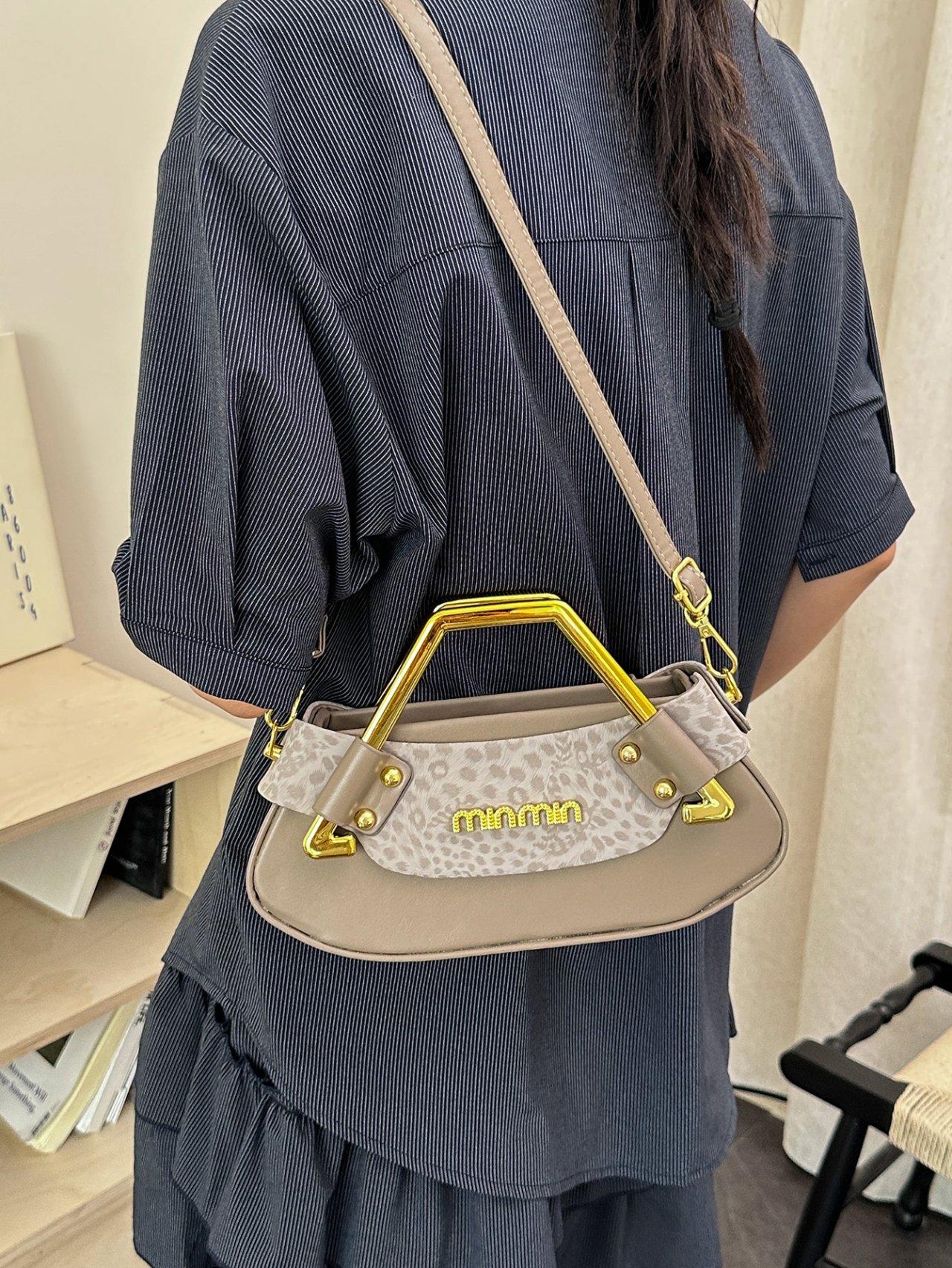 Coffee Brown Plain Crossbody Bag 