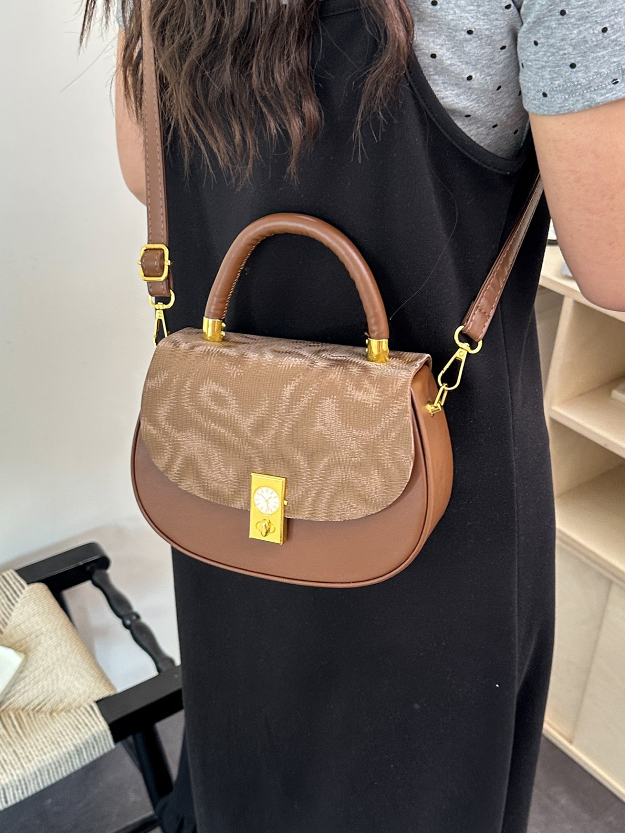 Coffee Brown Crossbody Bag