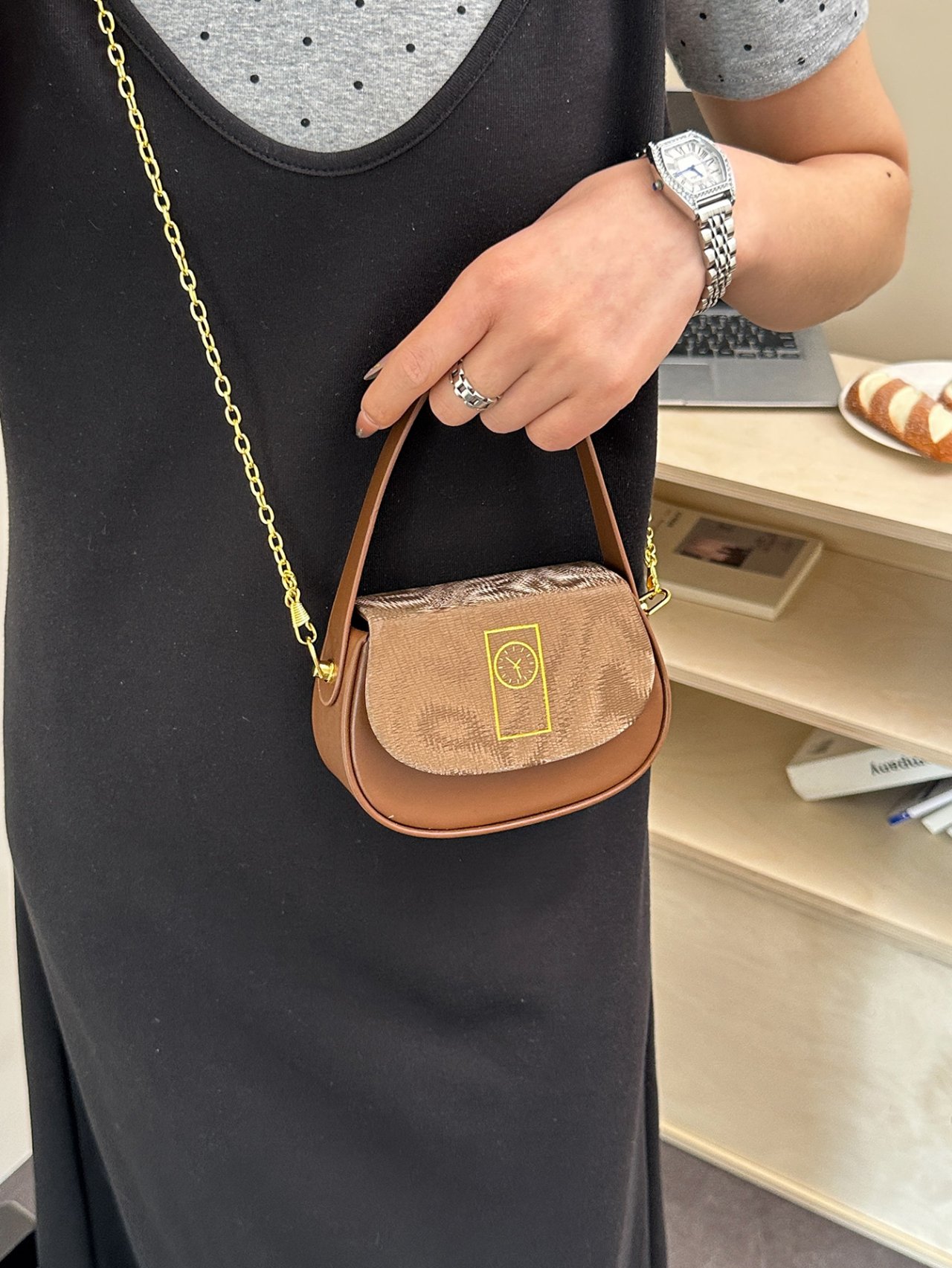 Coffee Brown Crossbody Bag