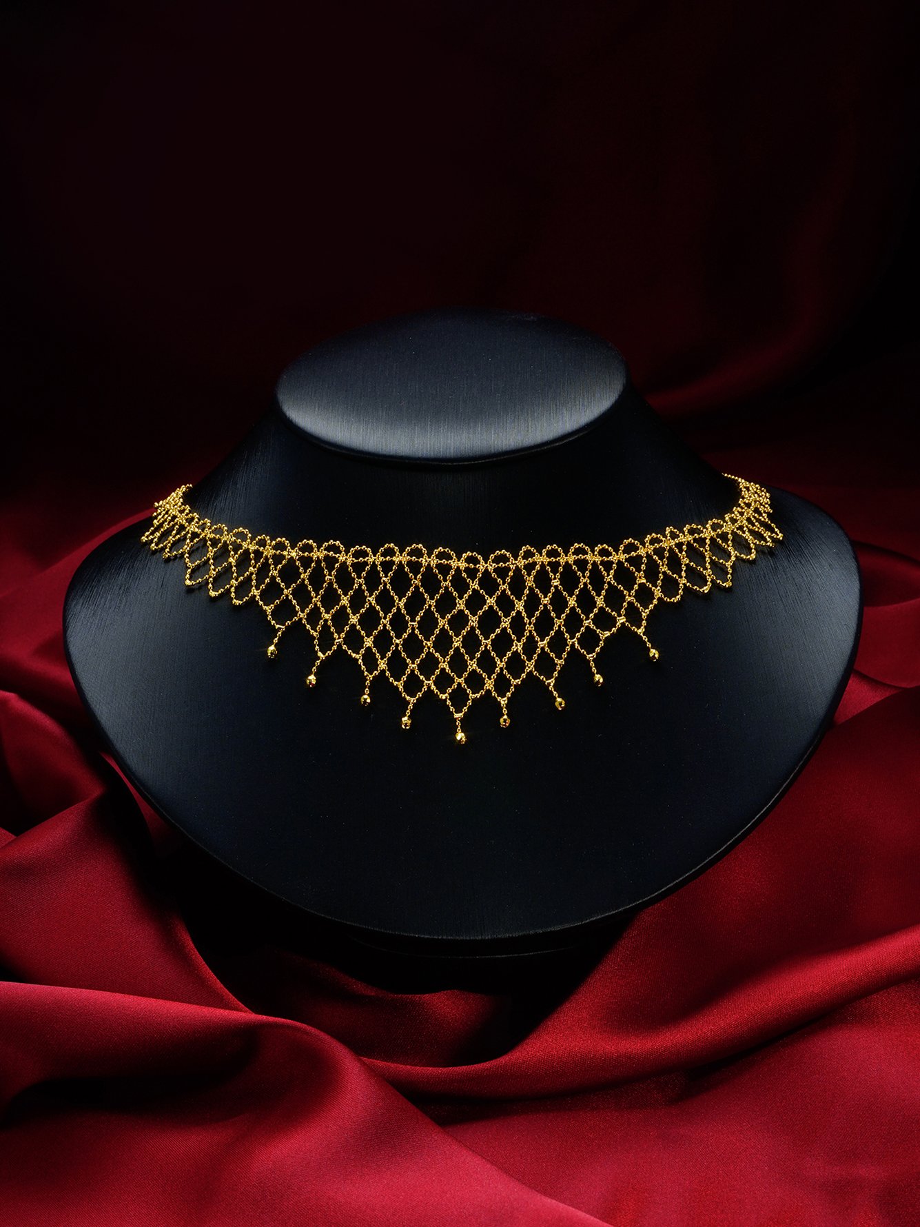 Gold Mesh Choker Necklace