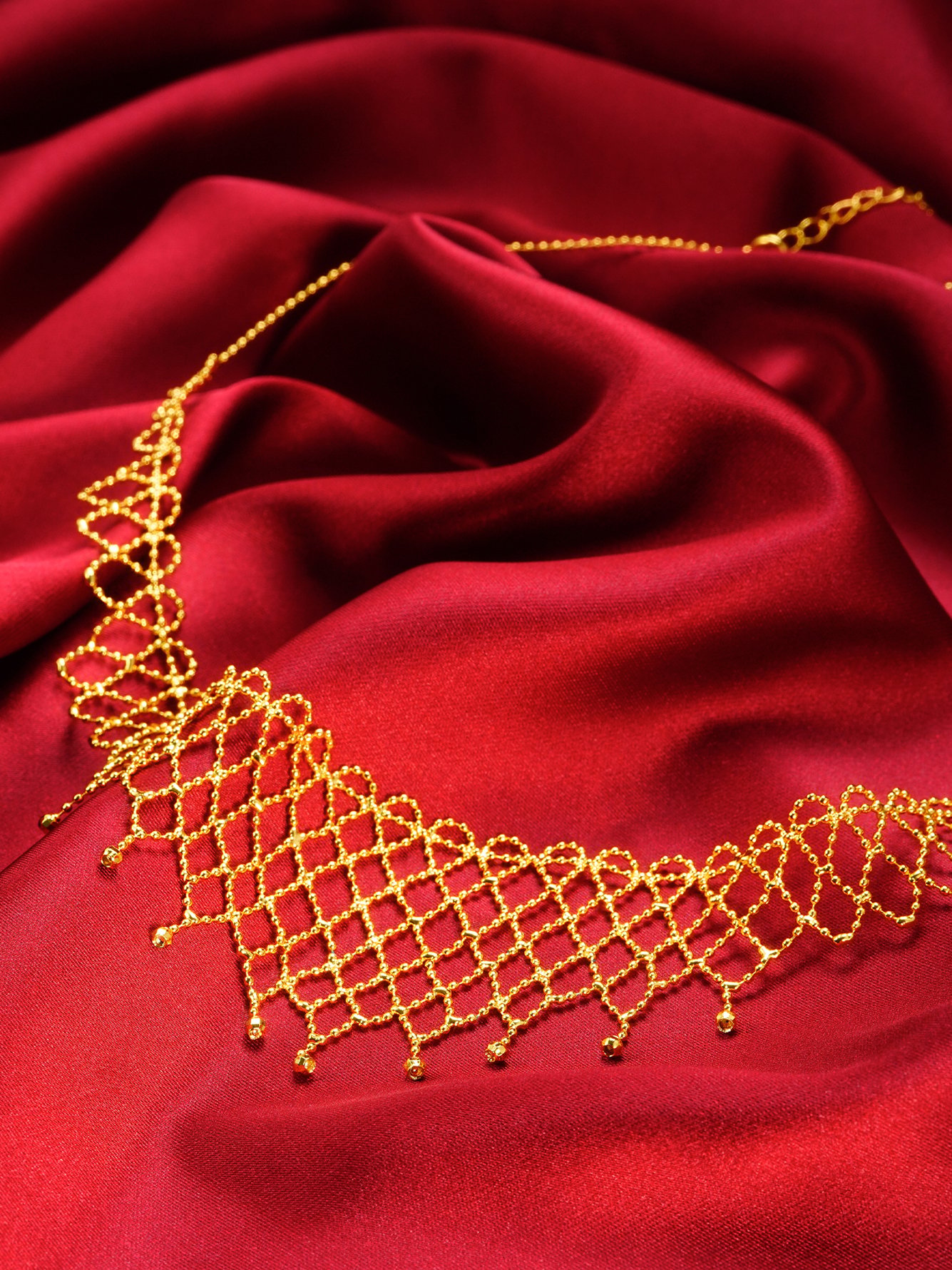 Gold Mesh Choker Necklace