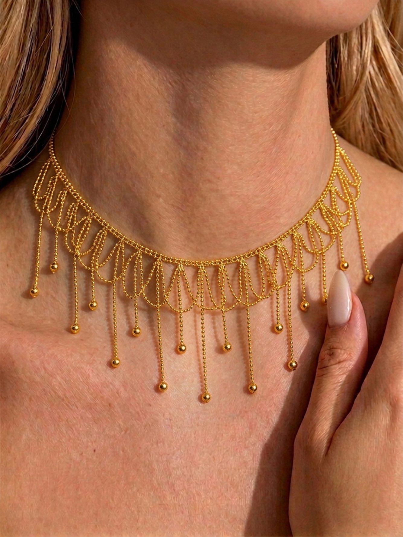 Gold Dangle Chain Necklace