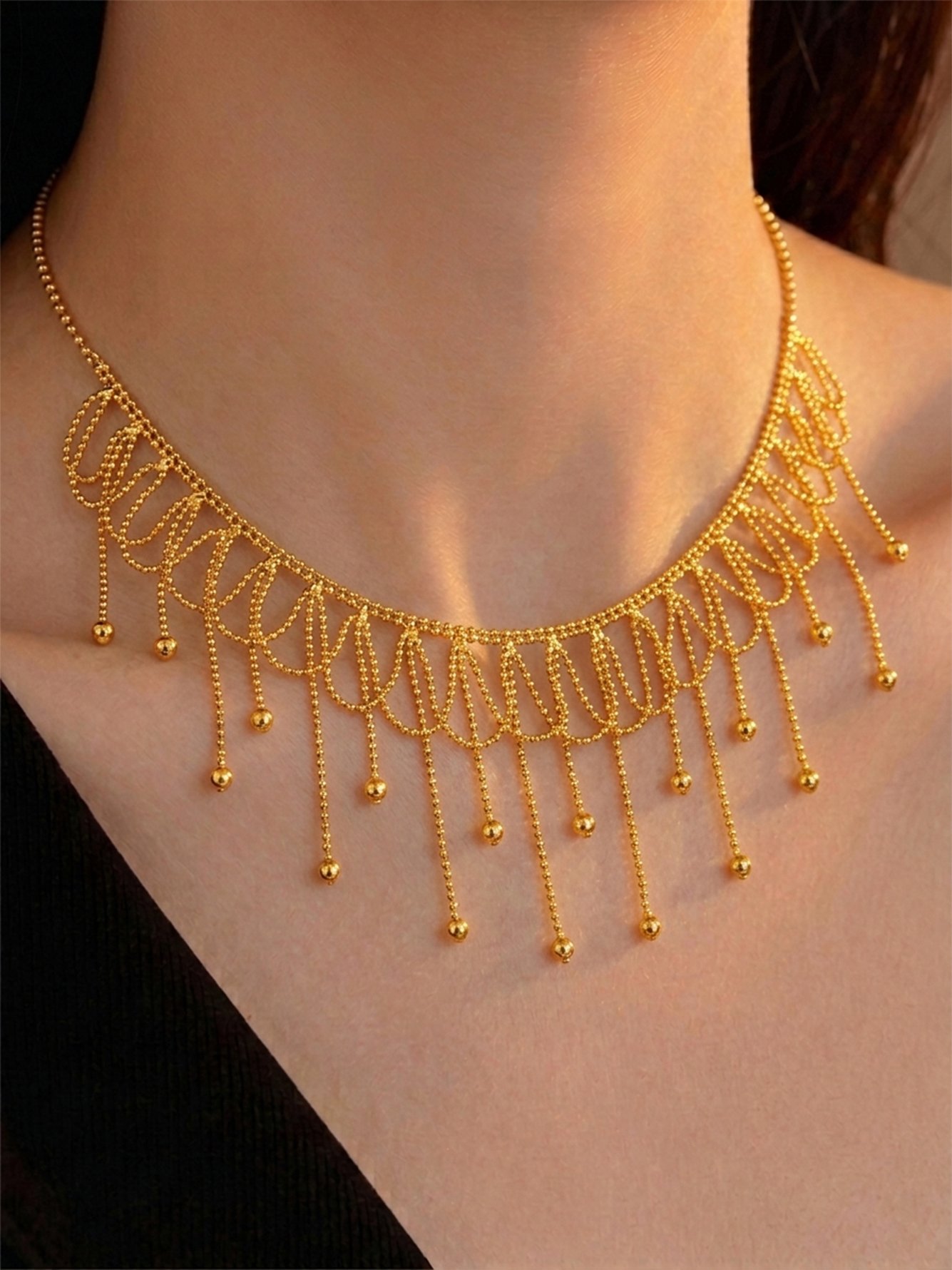 Gold Dangle Chain Necklace