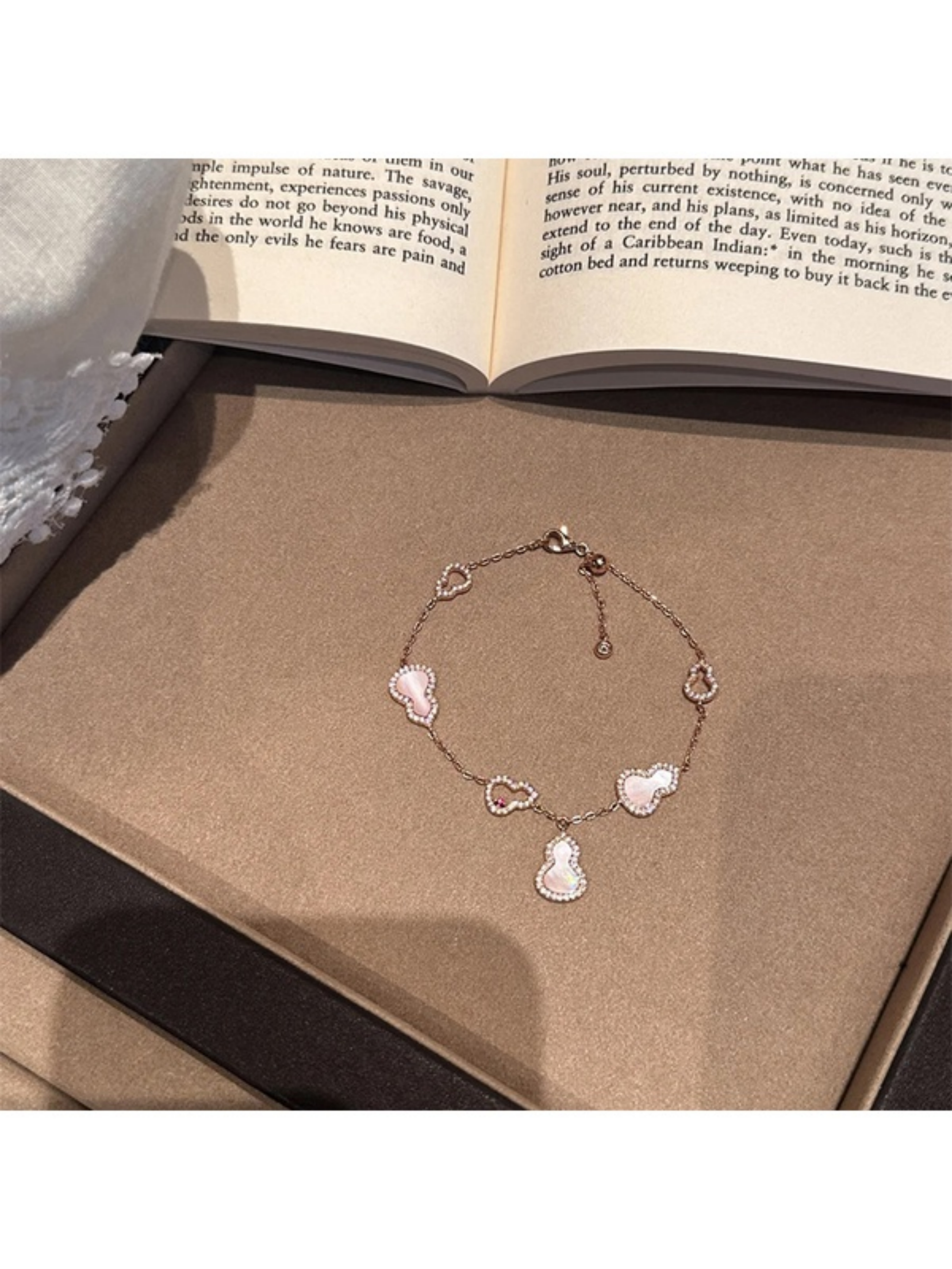 Gold Gourd Bracelet with Mother-of-Pearl