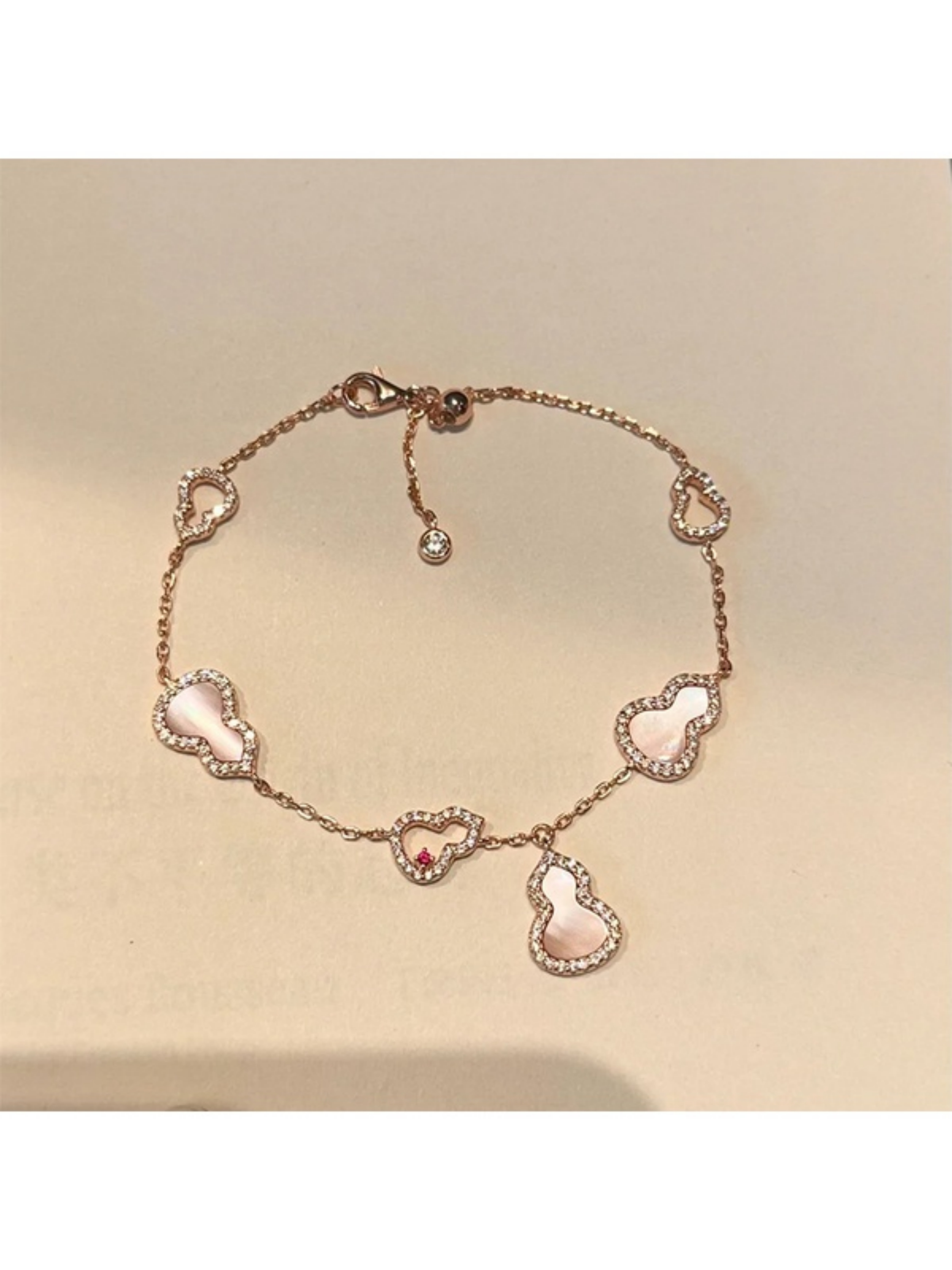 Gold Gourd Bracelet with Mother-of-Pearl