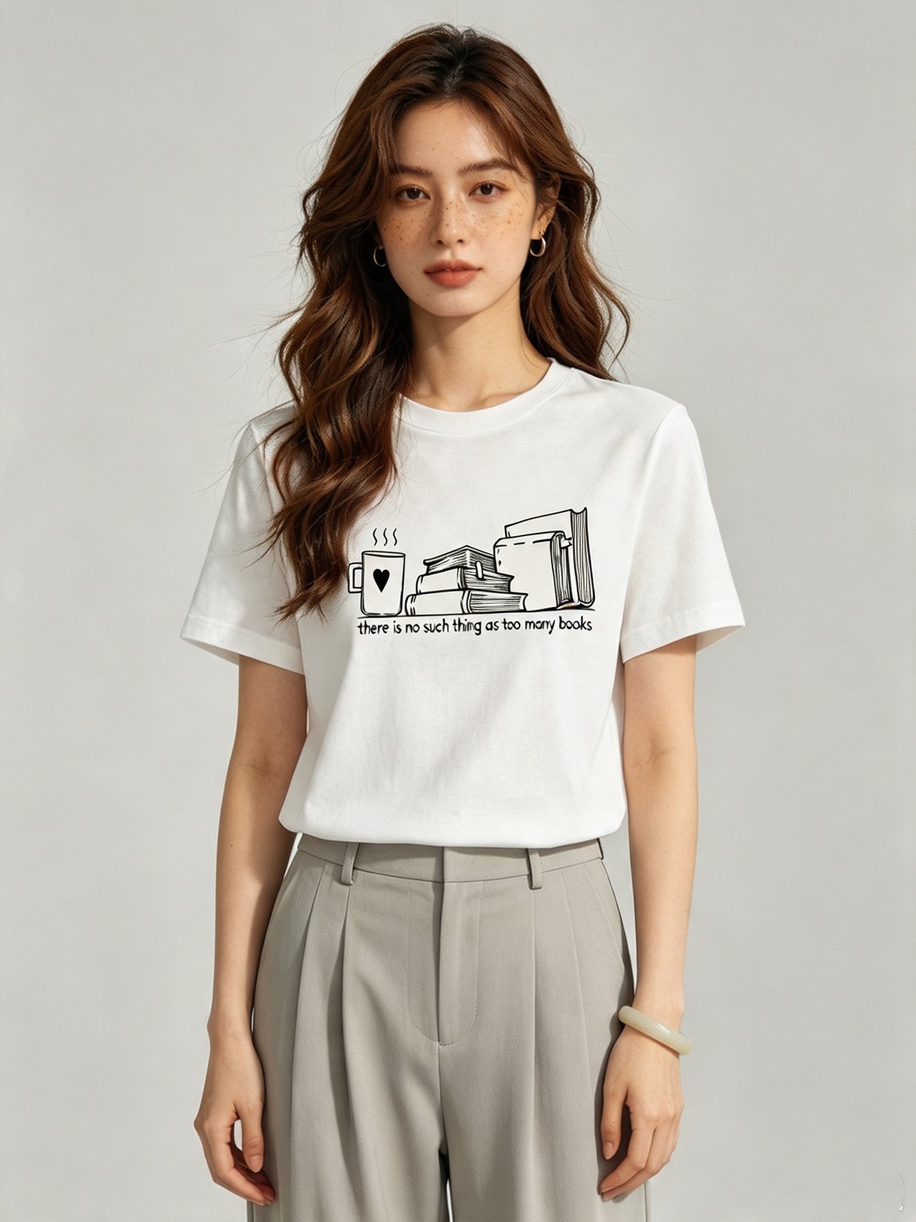 White Graphic Print Round Neck Regular Fit T-Shirt