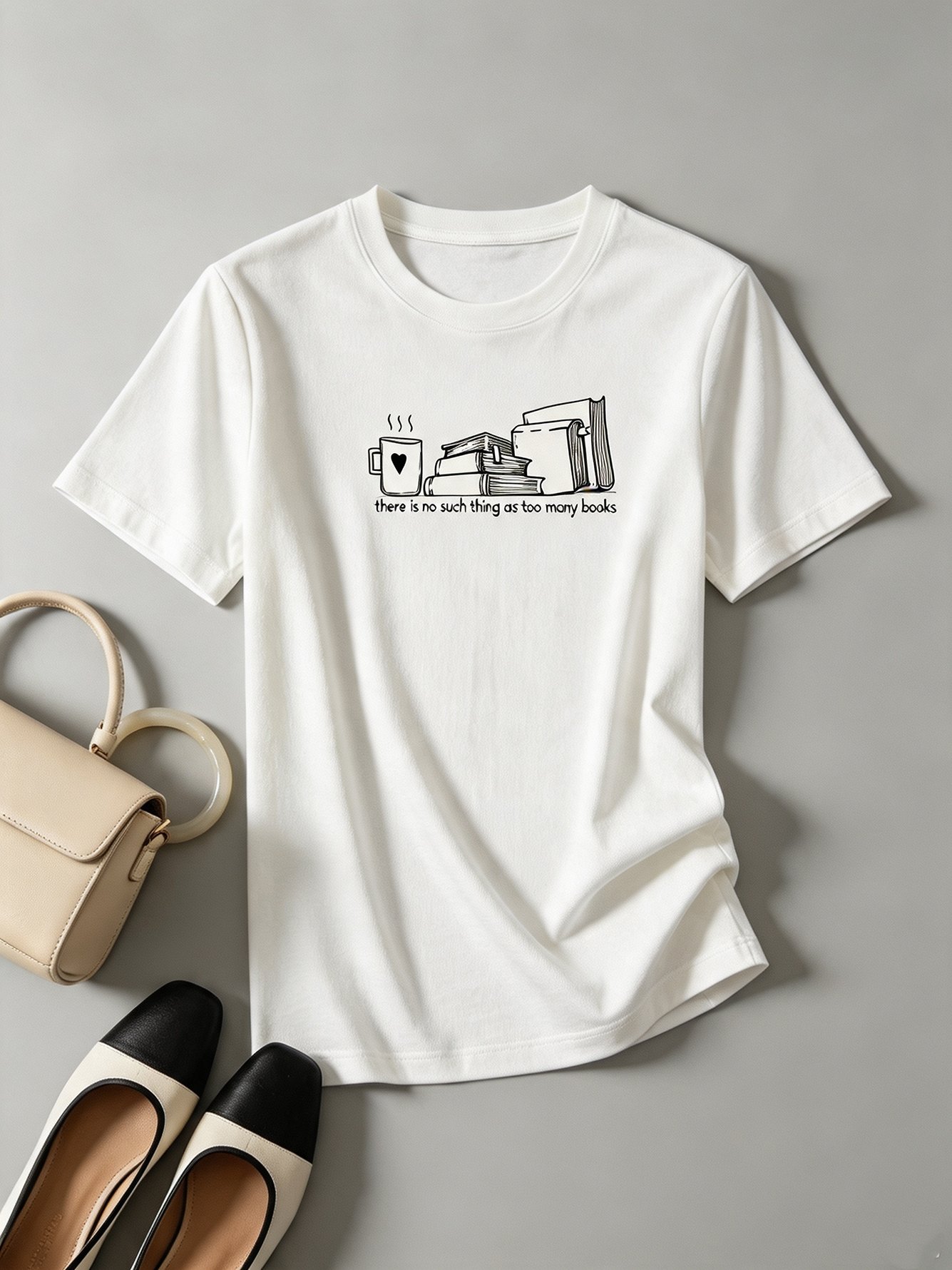 White Graphic Print Round Neck Regular Fit T-Shirt