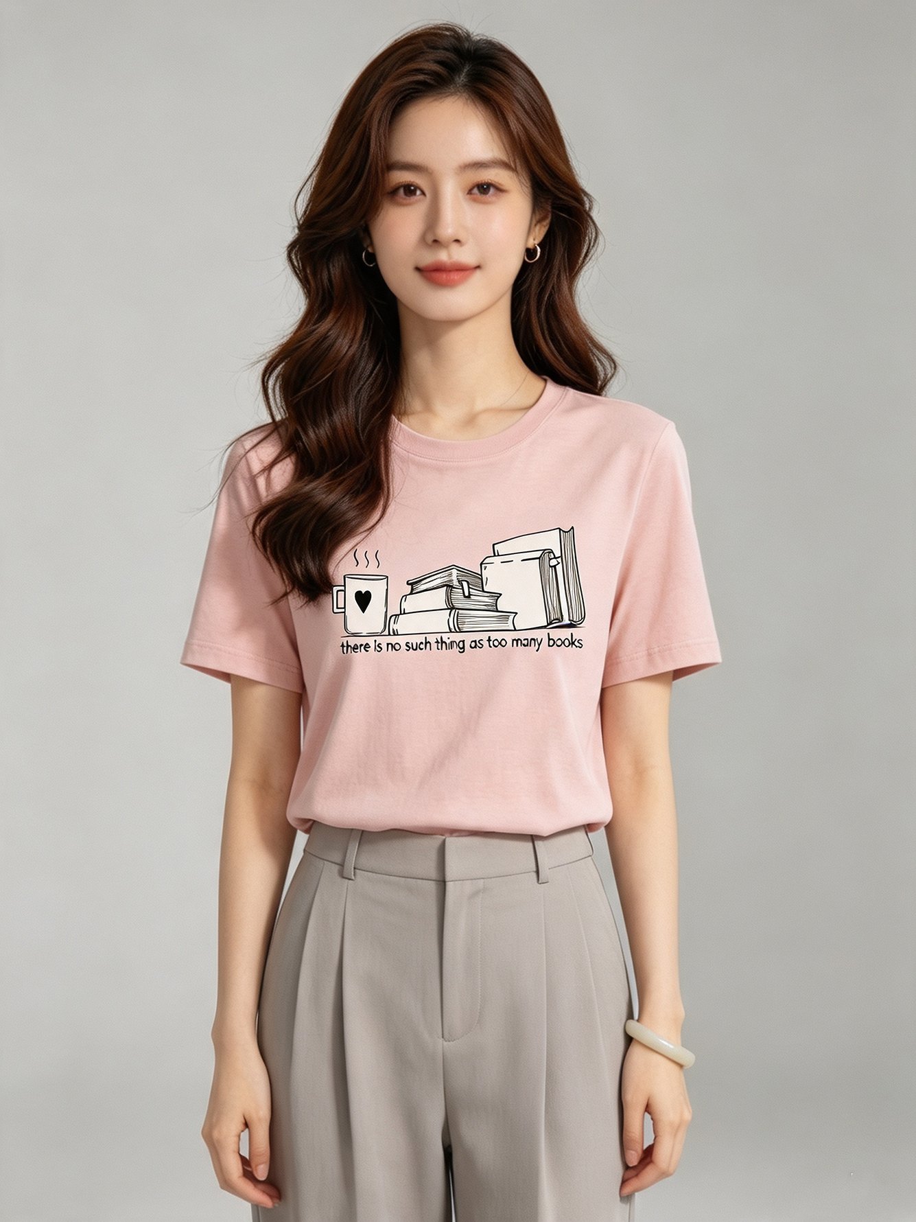 Pink Graphic Print Round Neck Regular Fit T-Shirt