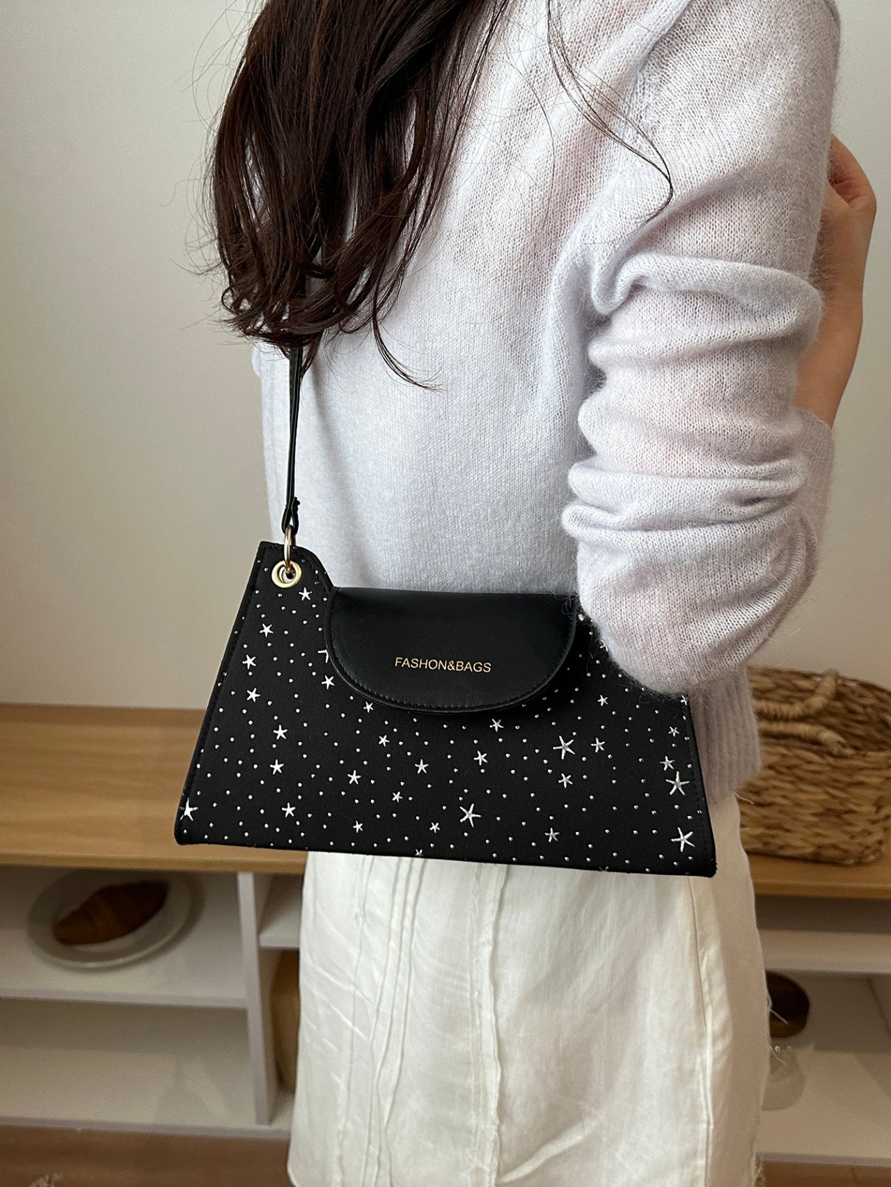 Black Plain Crossbody Bag