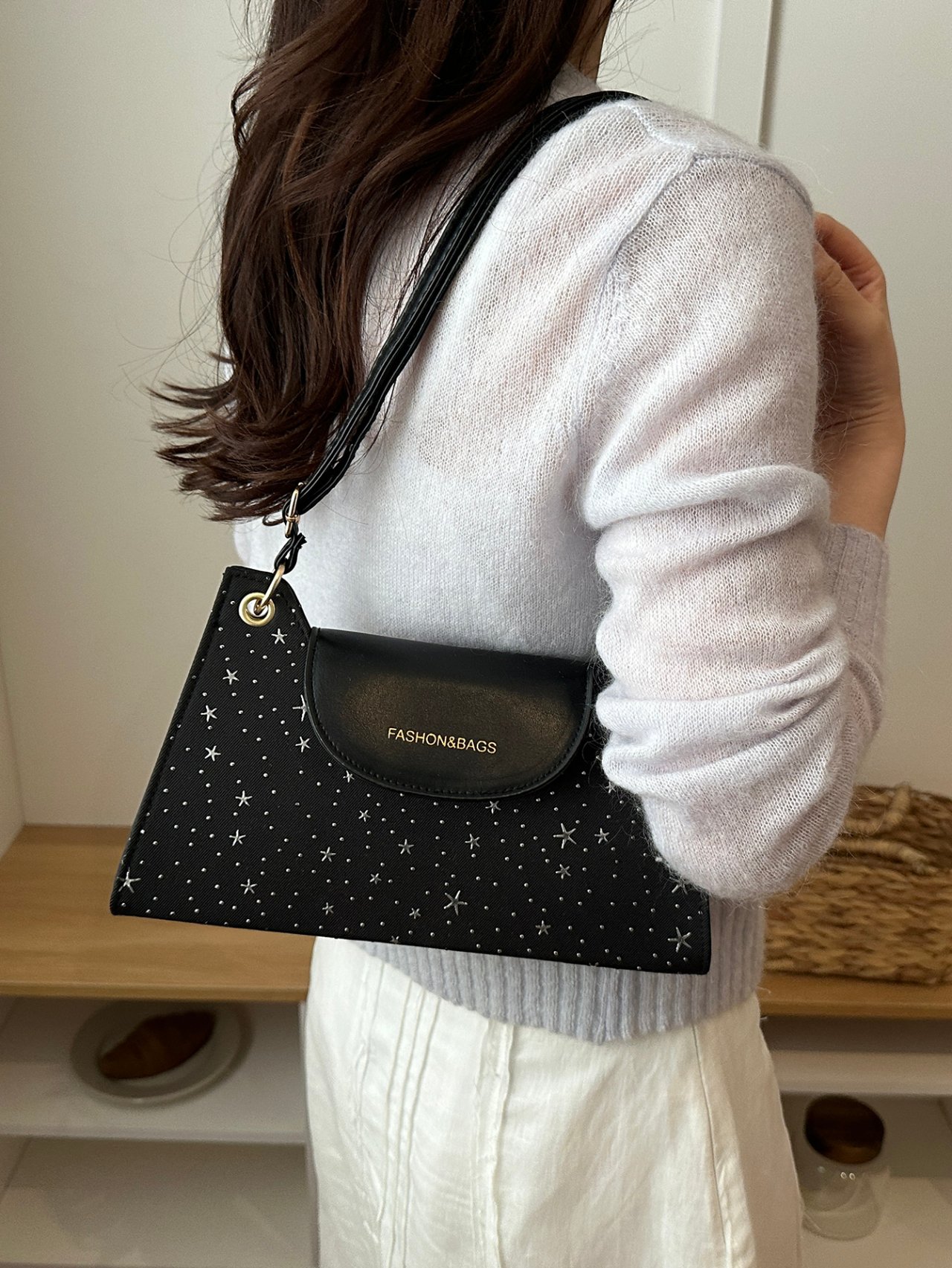 Black Plain Crossbody Bag