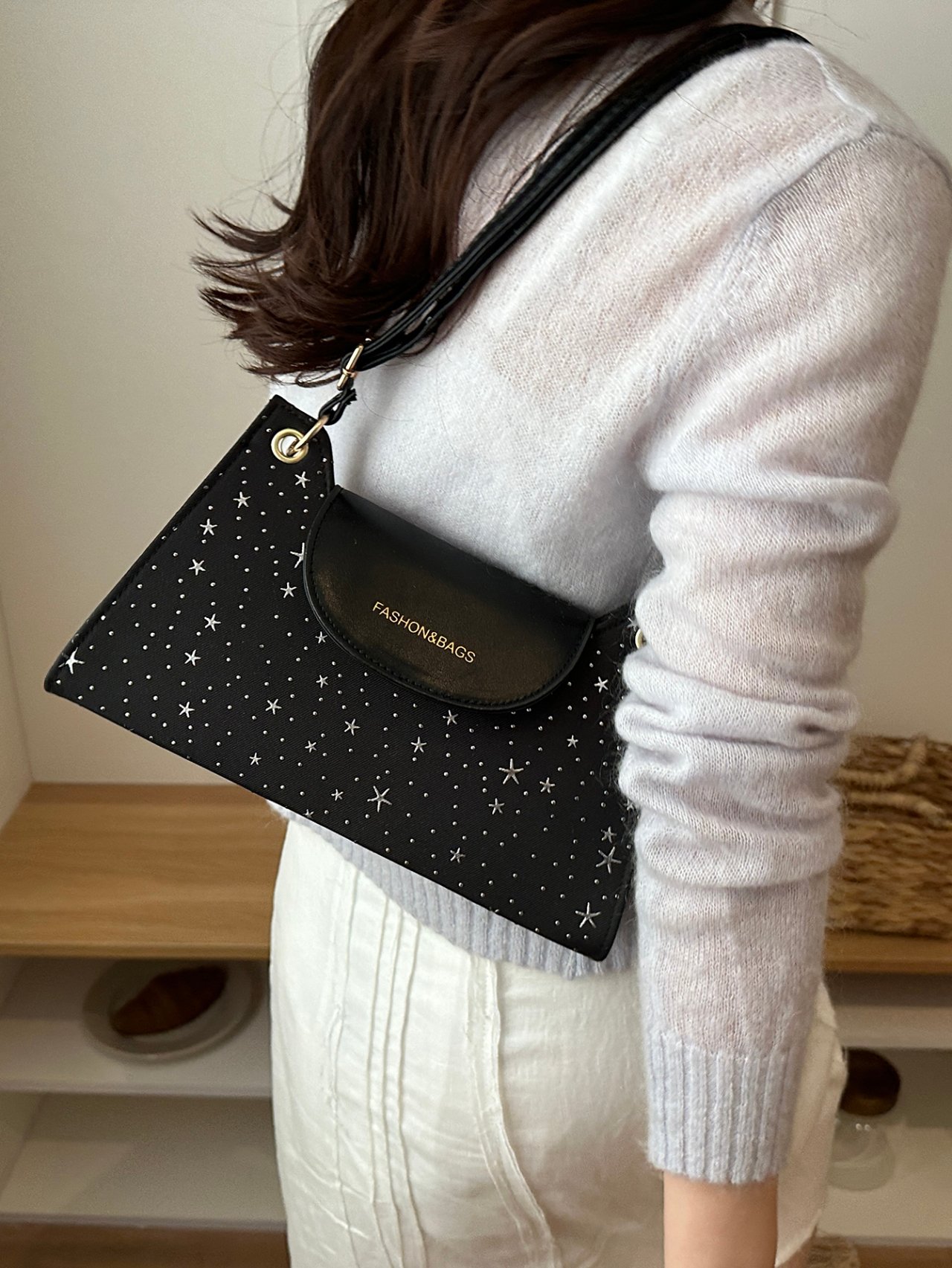 Black Plain Crossbody Bag