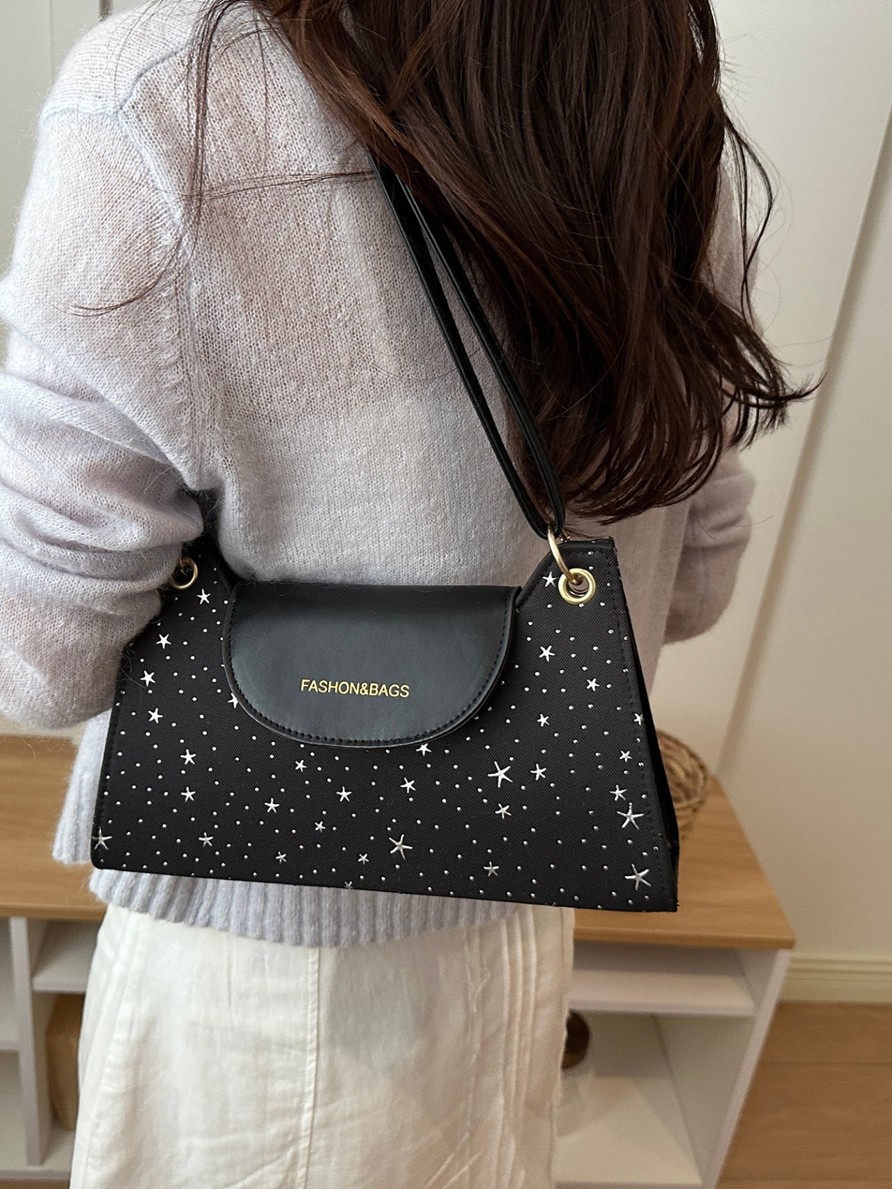 Black Plain Crossbody Bag