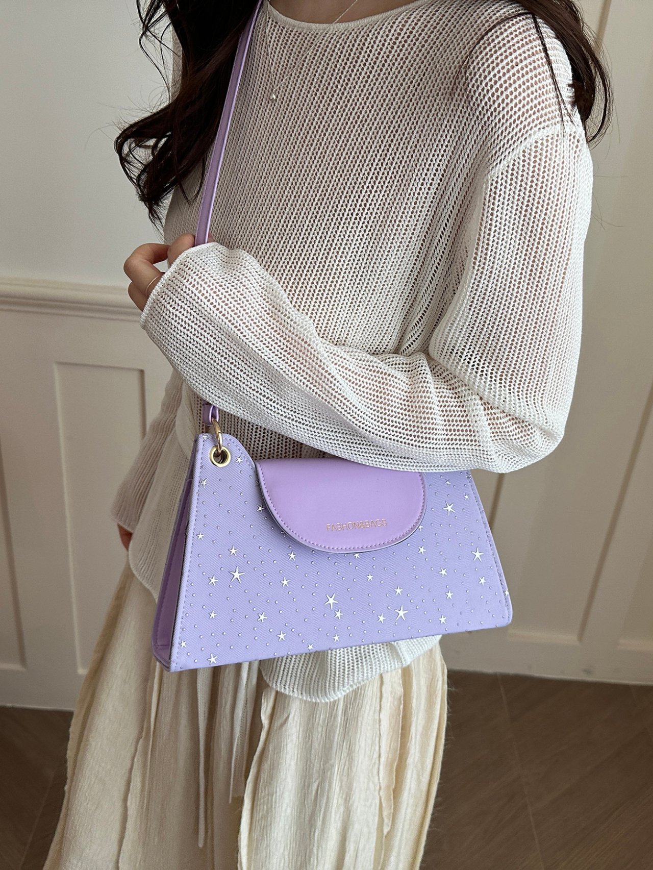 Purple Plain Crossbody Bag