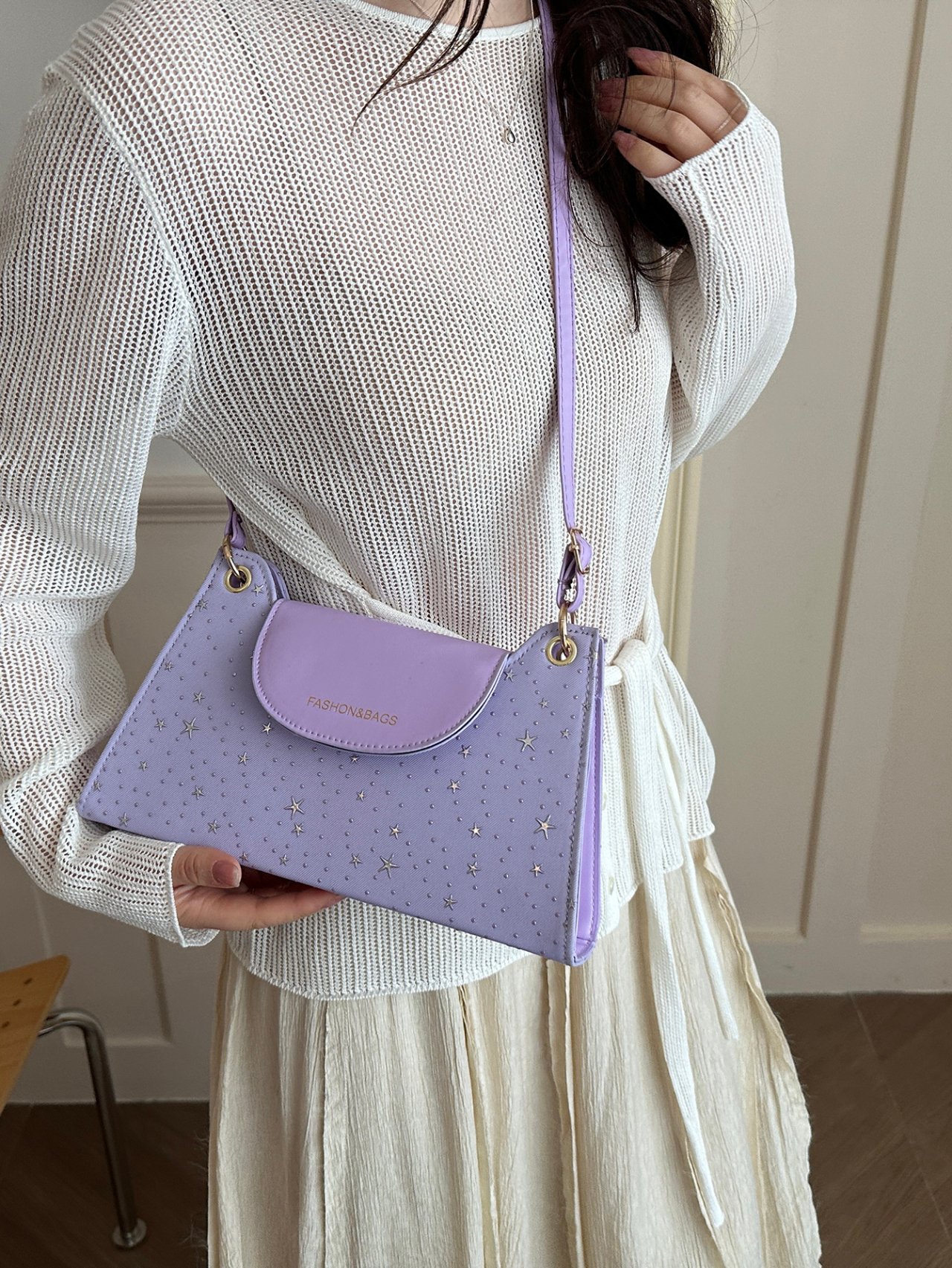 Purple Plain Crossbody Bag