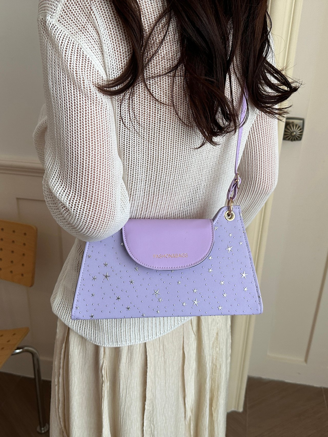 Purple Plain Crossbody Bag