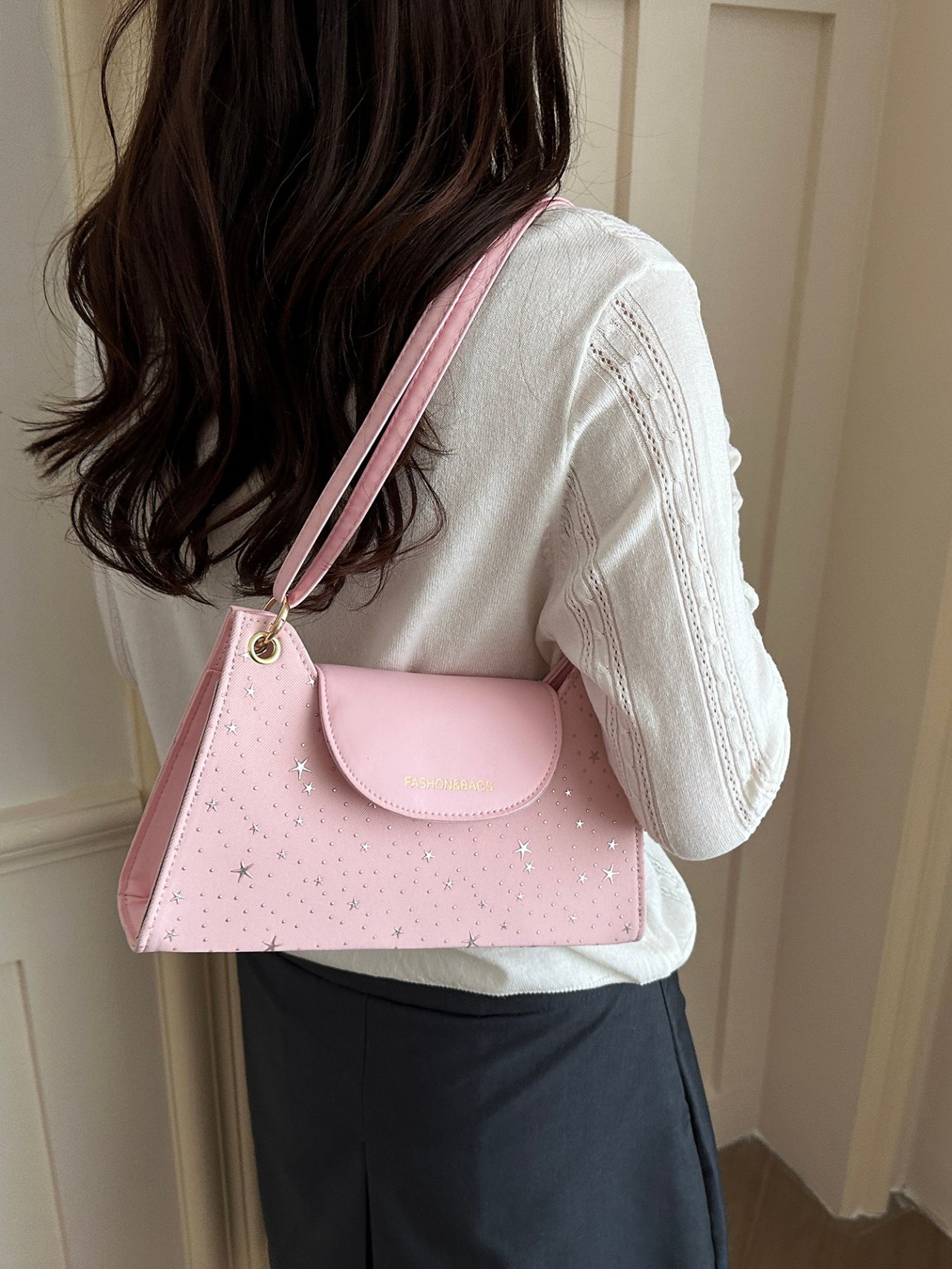 Pink Starry Crossbody Bag