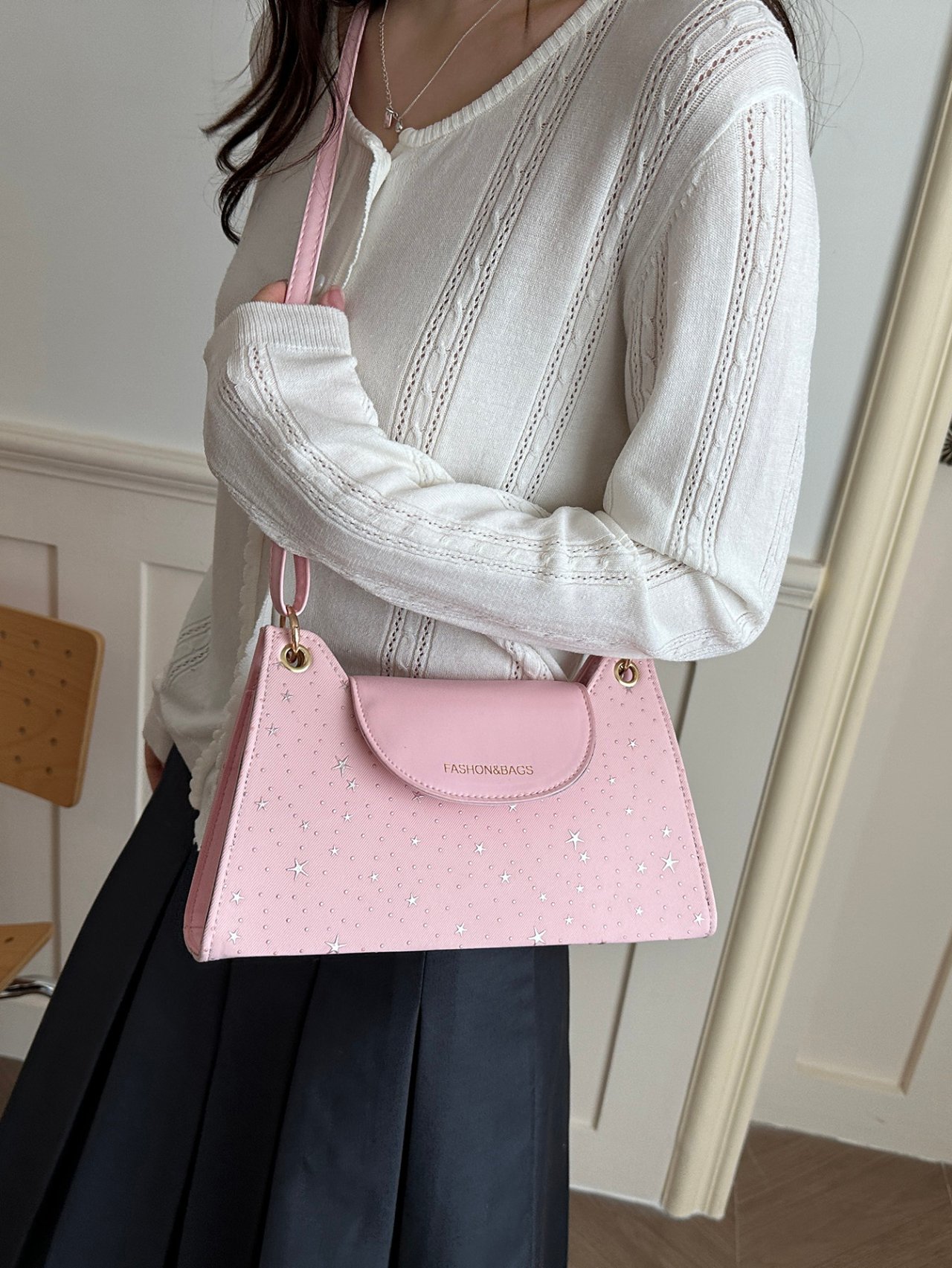 Pink Starry Crossbody Bag