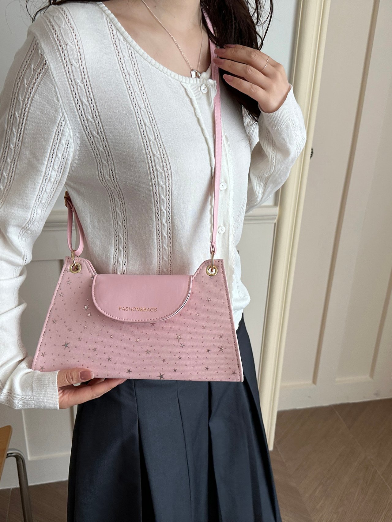 Pink Starry Crossbody Bag