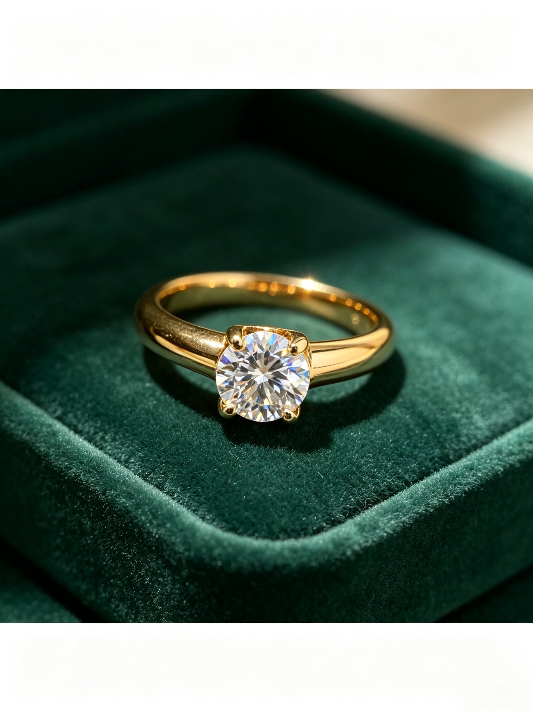 Gold Solitaire Ring
