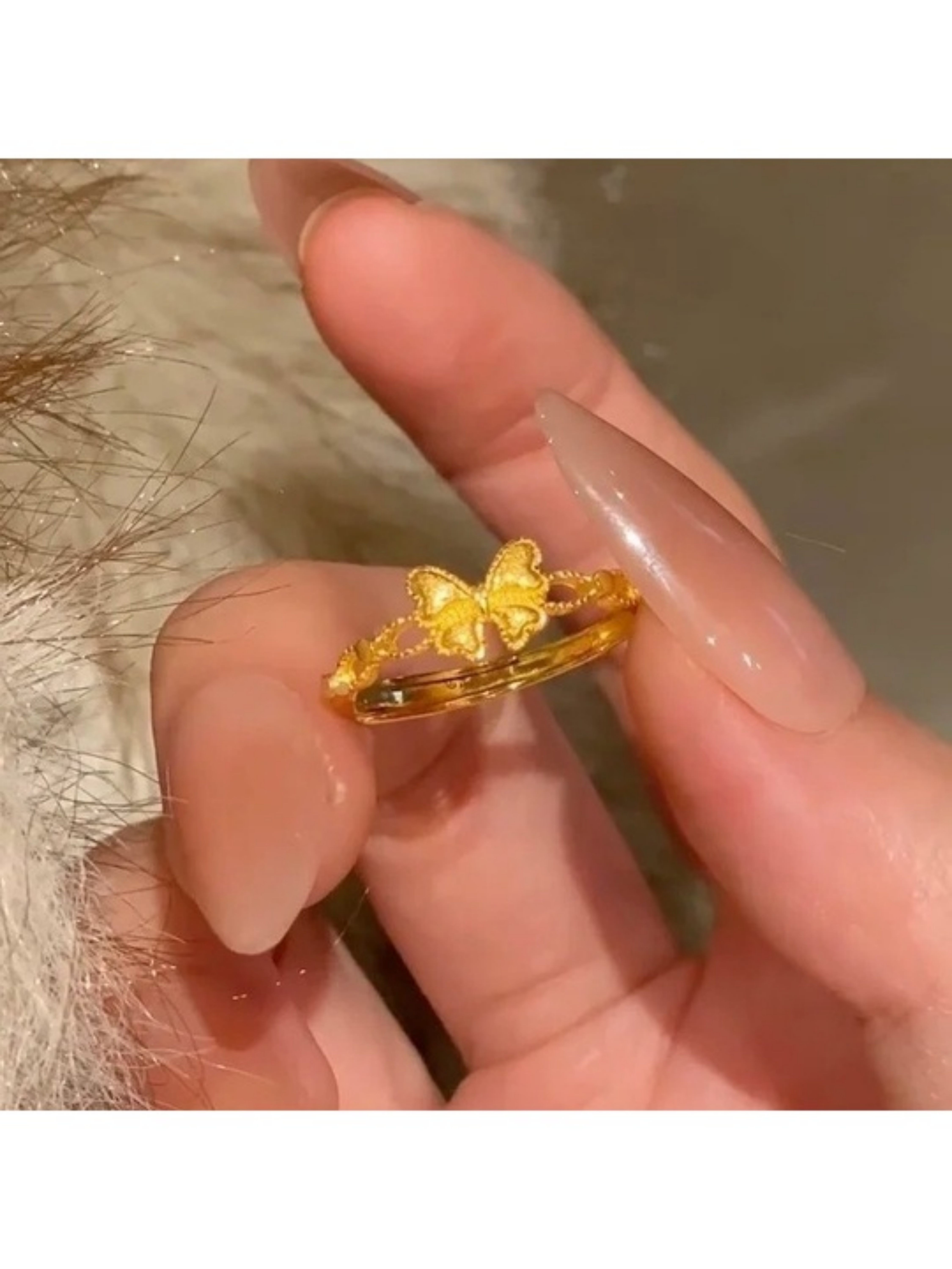 Golden Butterfly Ring