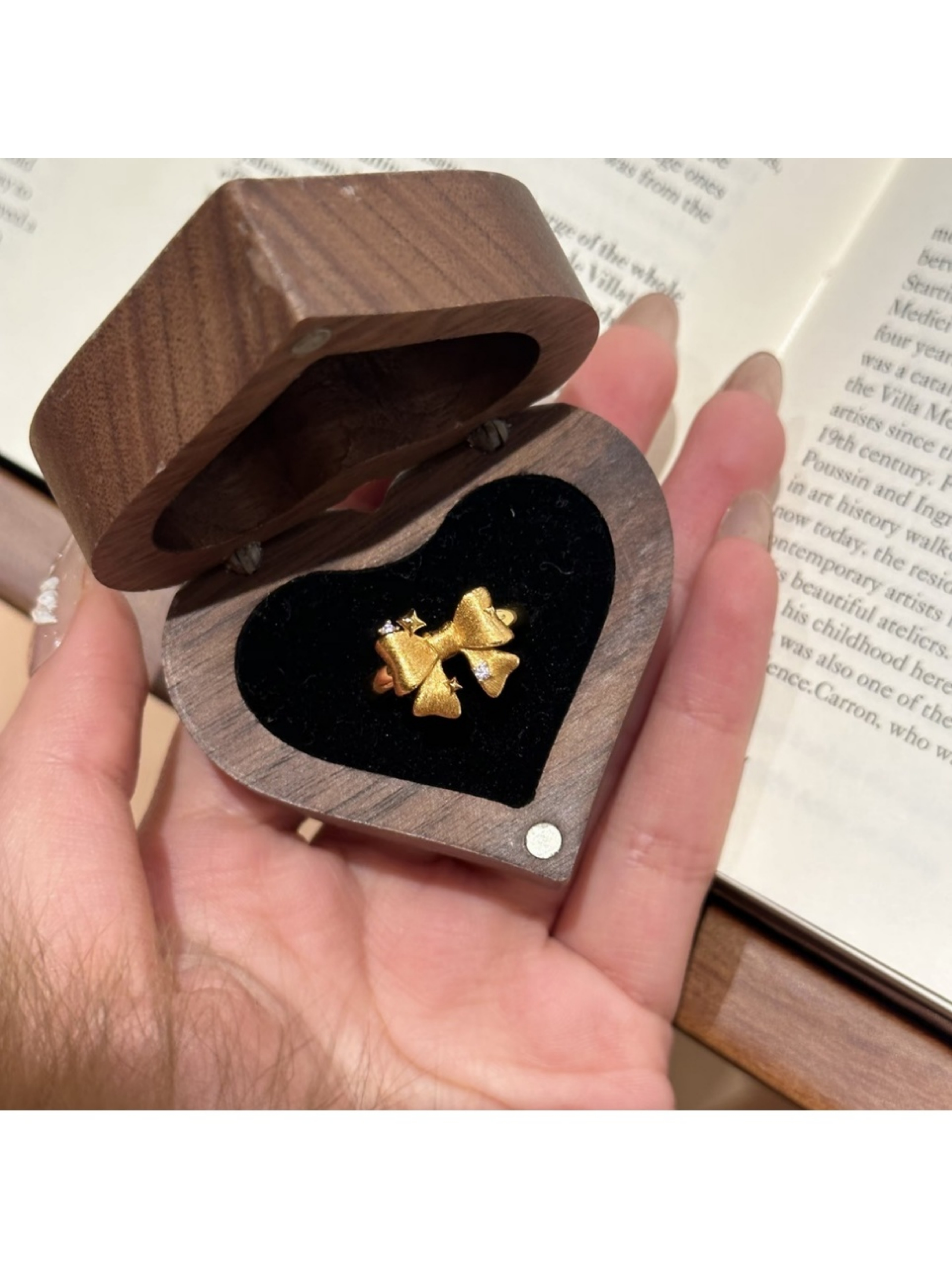 Golden Bow and Star Ring