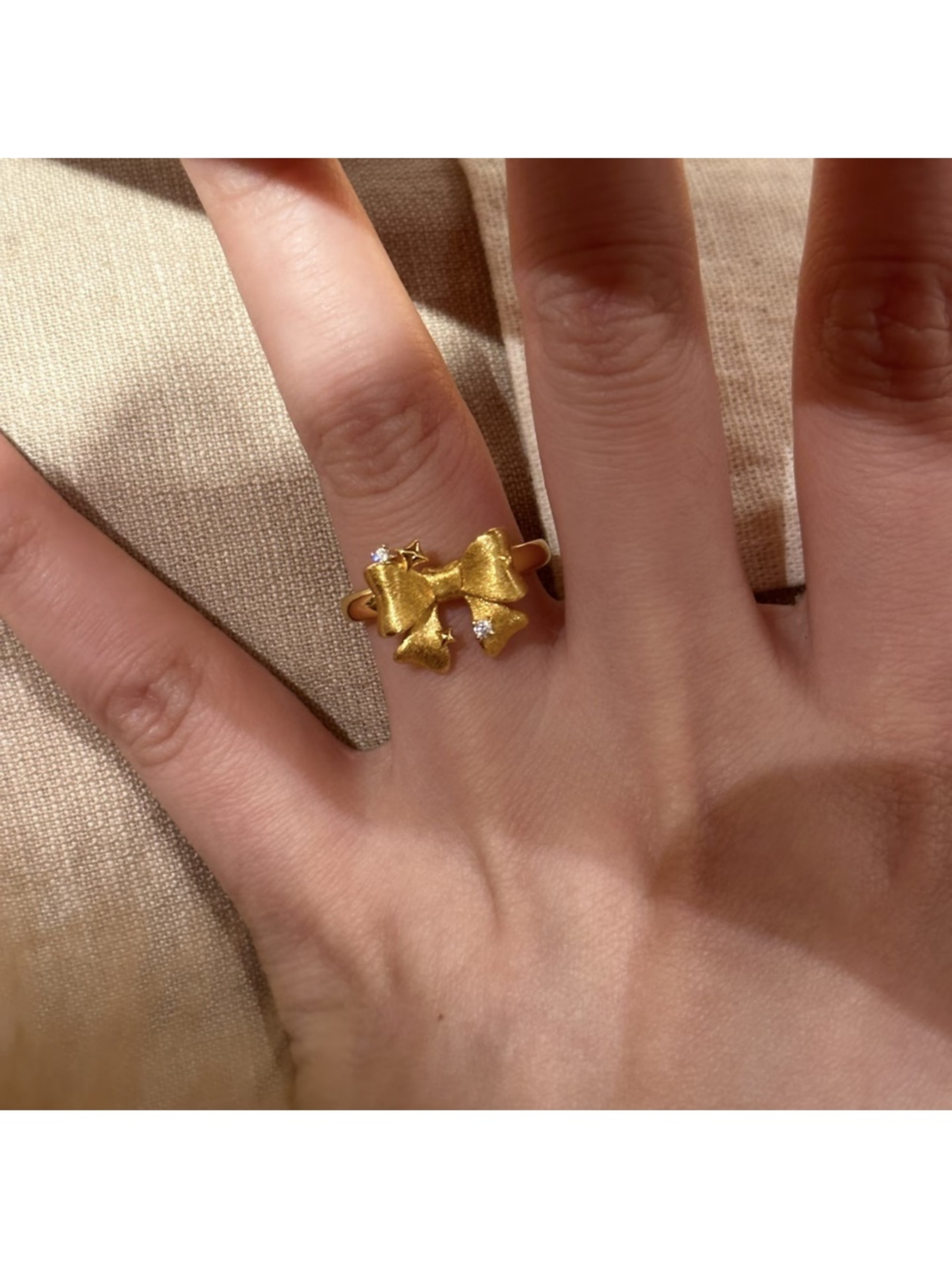 Golden Bow and Star Ring
