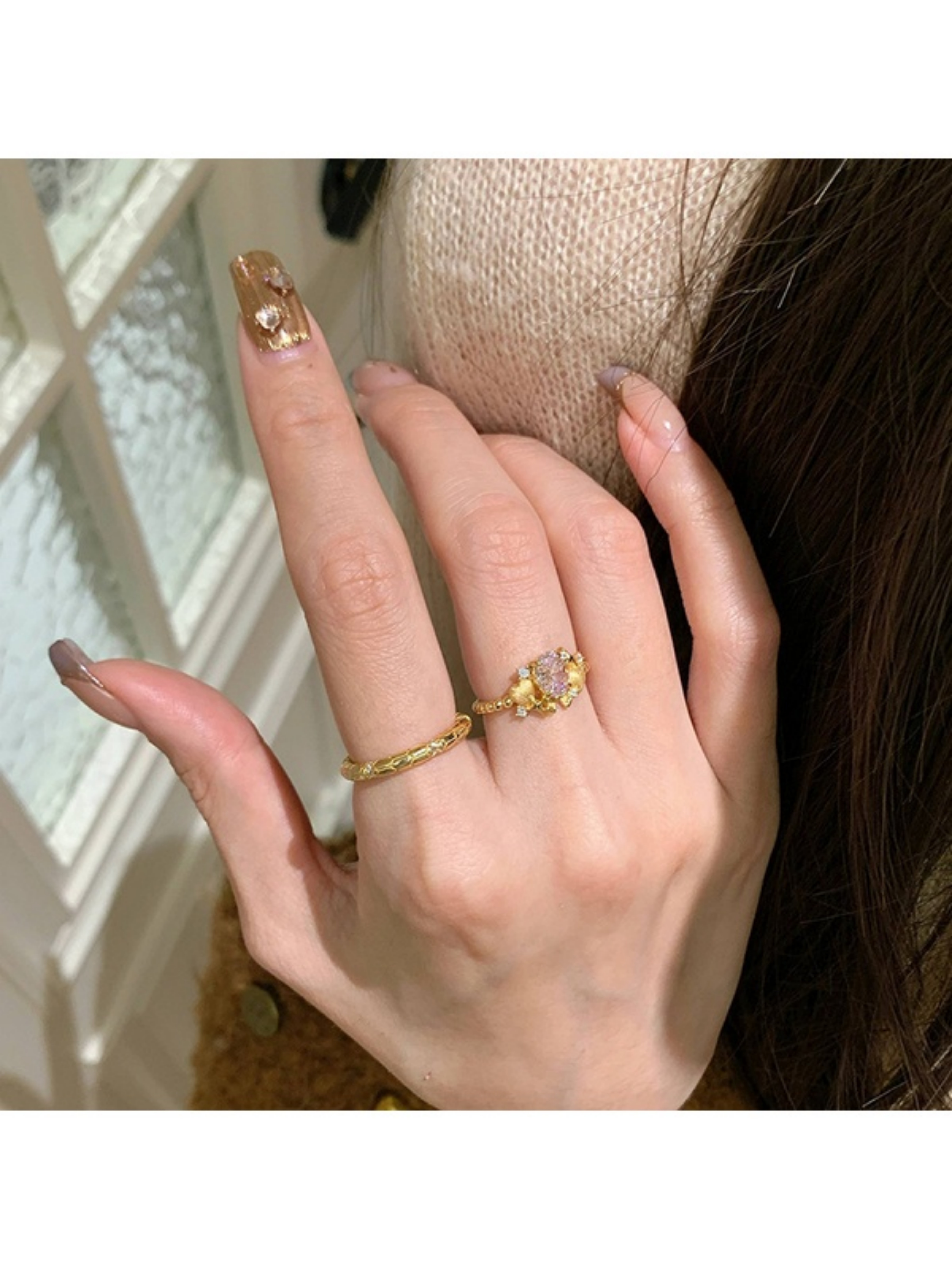 Golden Star and Heart Ring