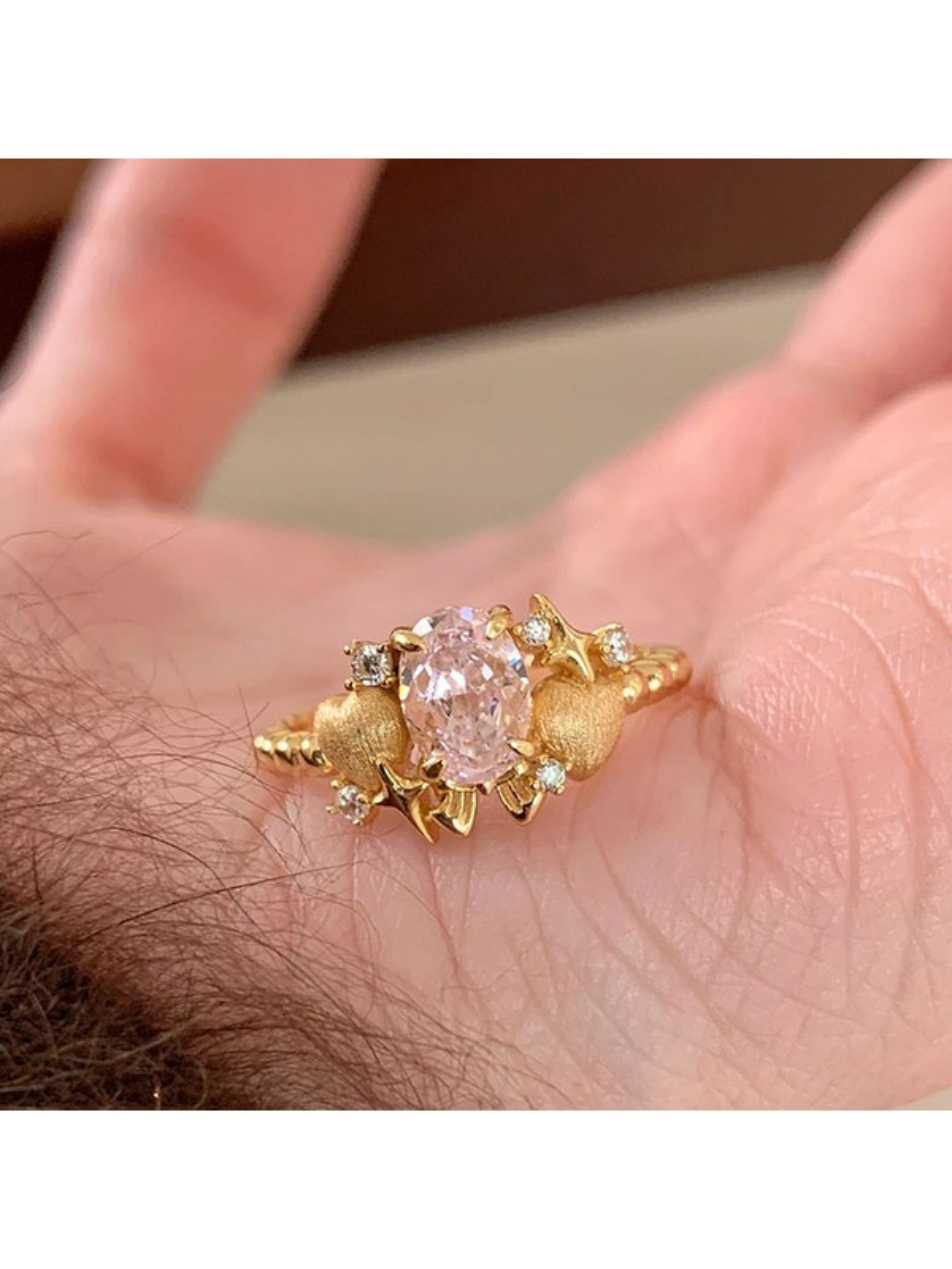 Golden Star and Heart Ring