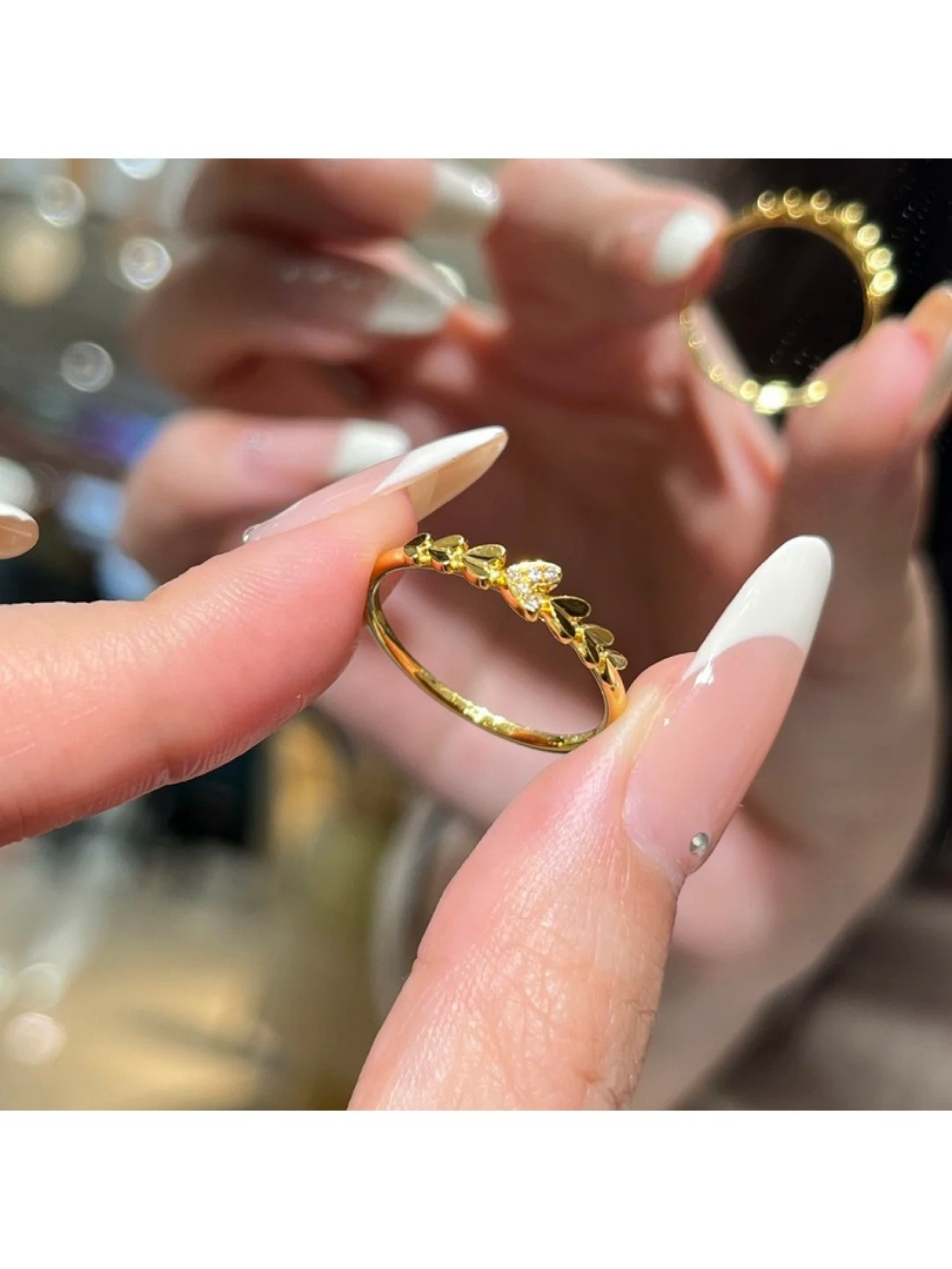 Gold Plated Leaf Ring