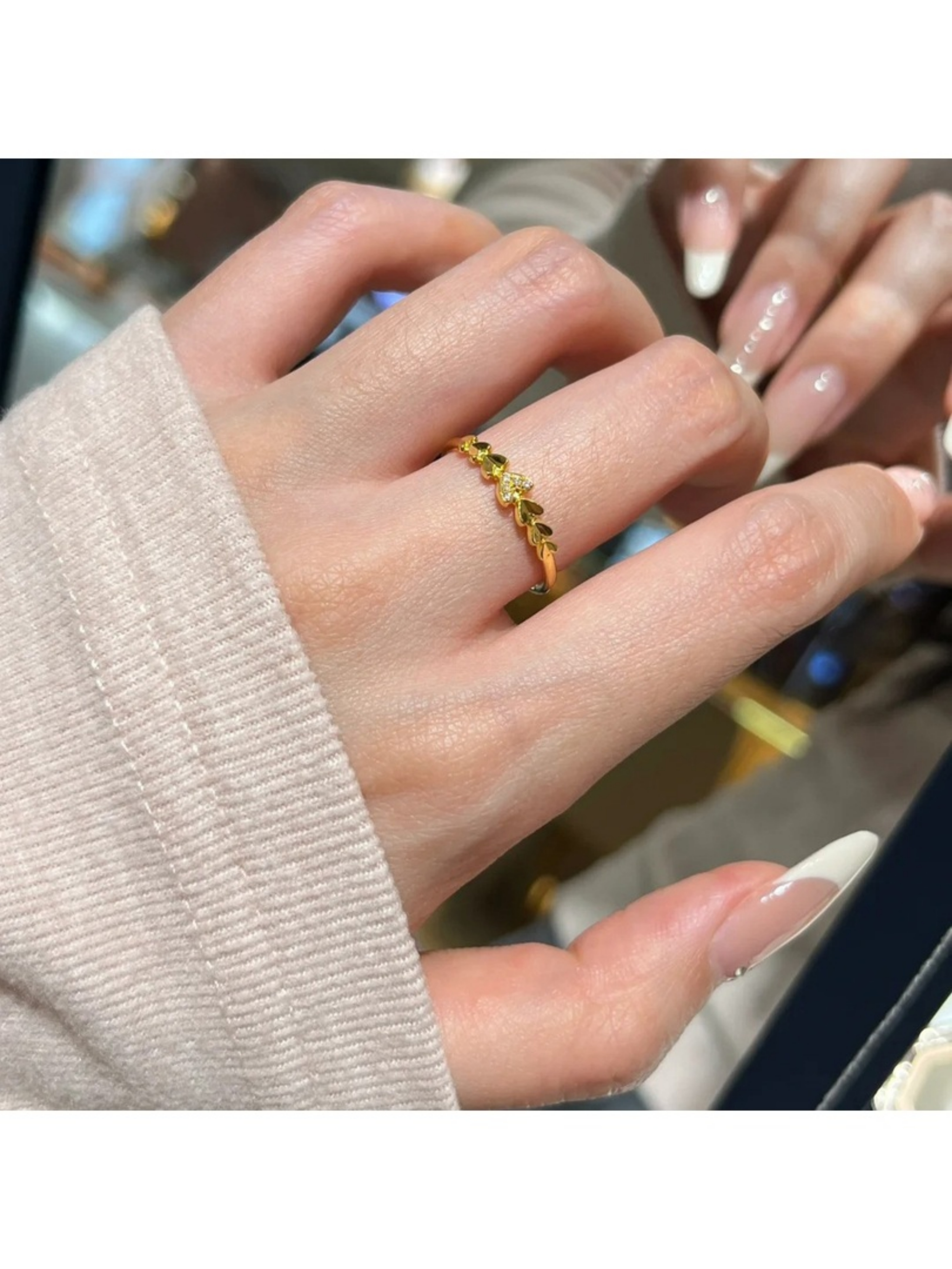 Gold Plated Leaf Ring