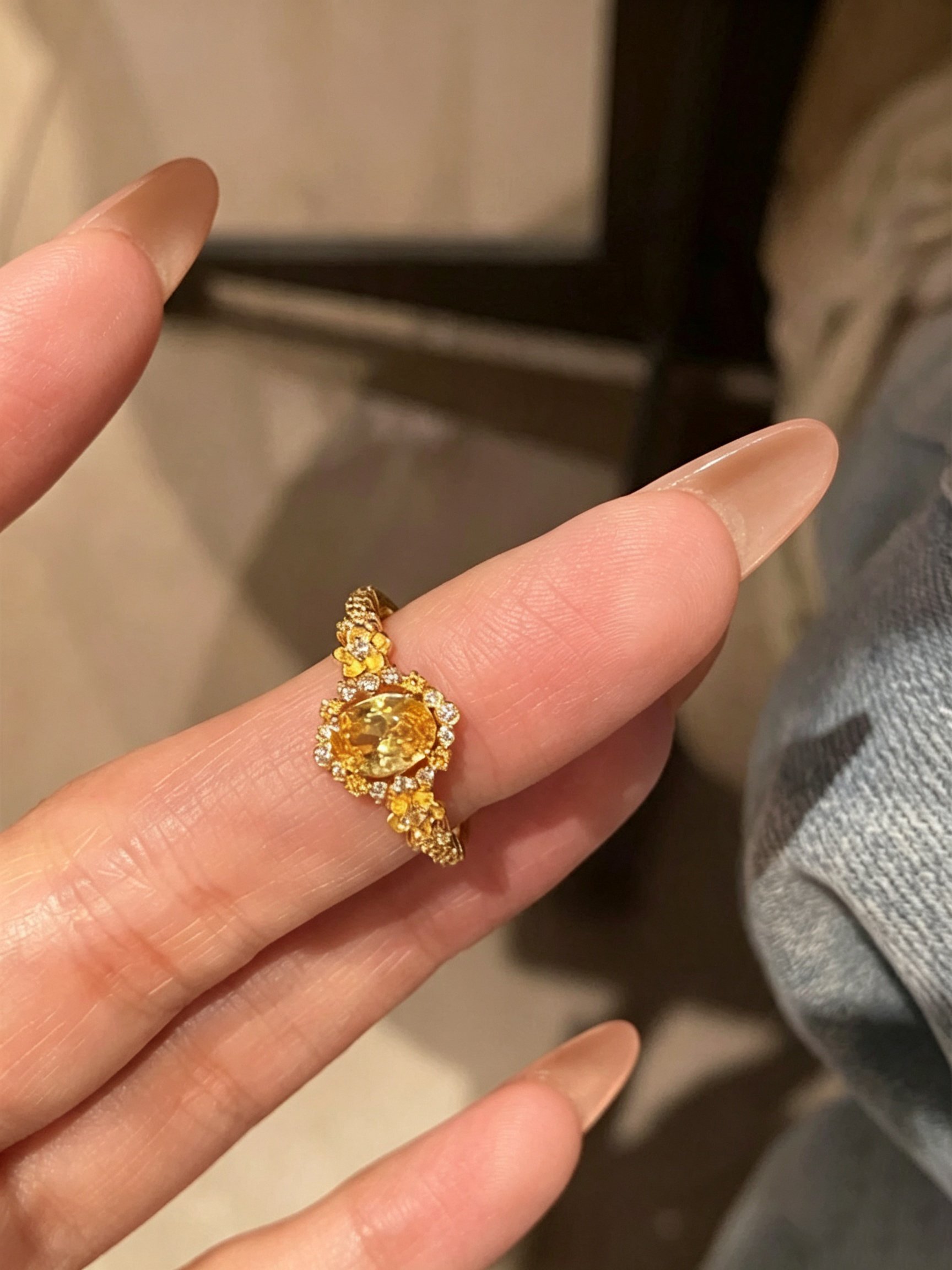Golden Blossom Ring