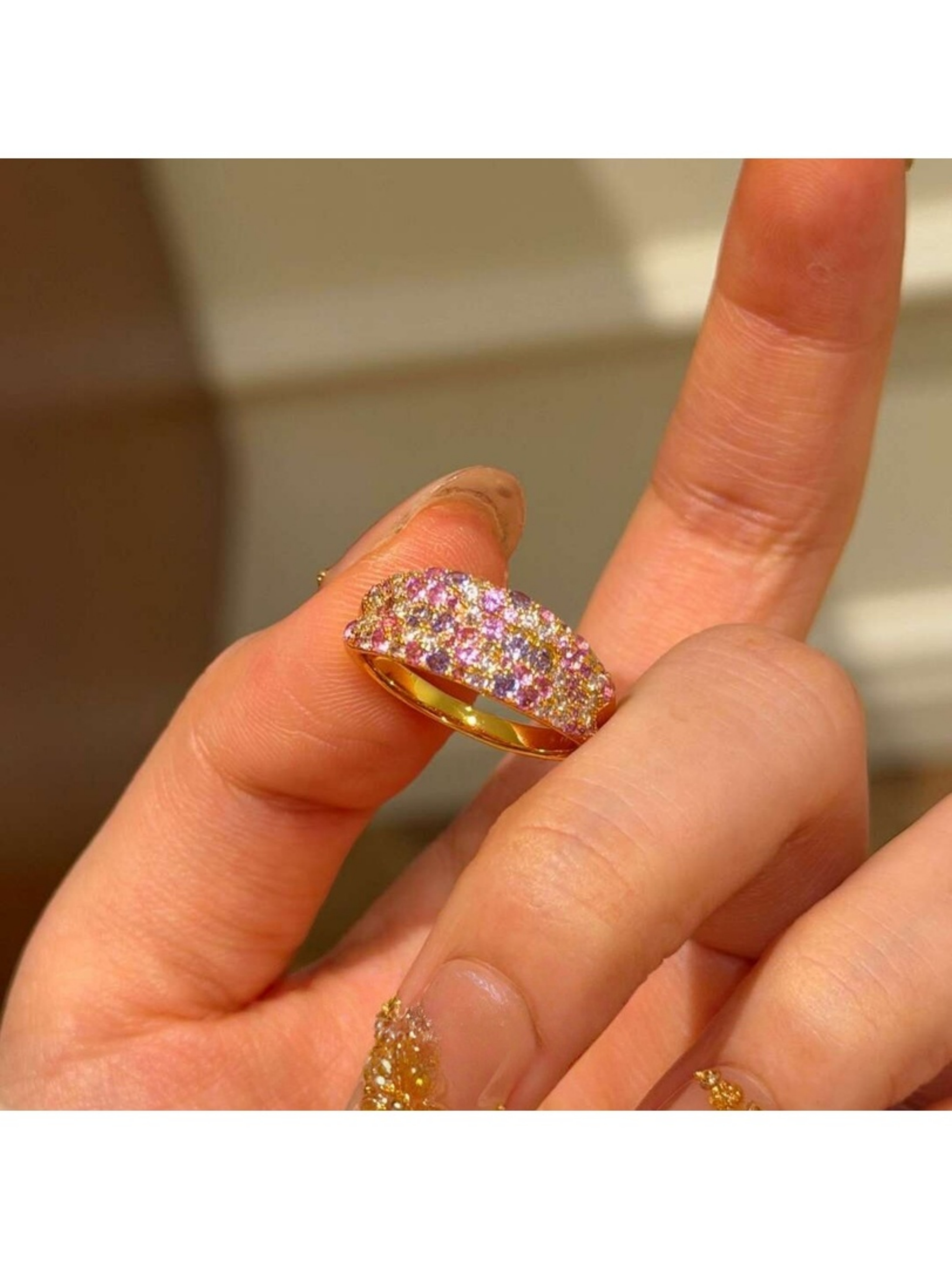 Golden Multi-Gemstone Ring
