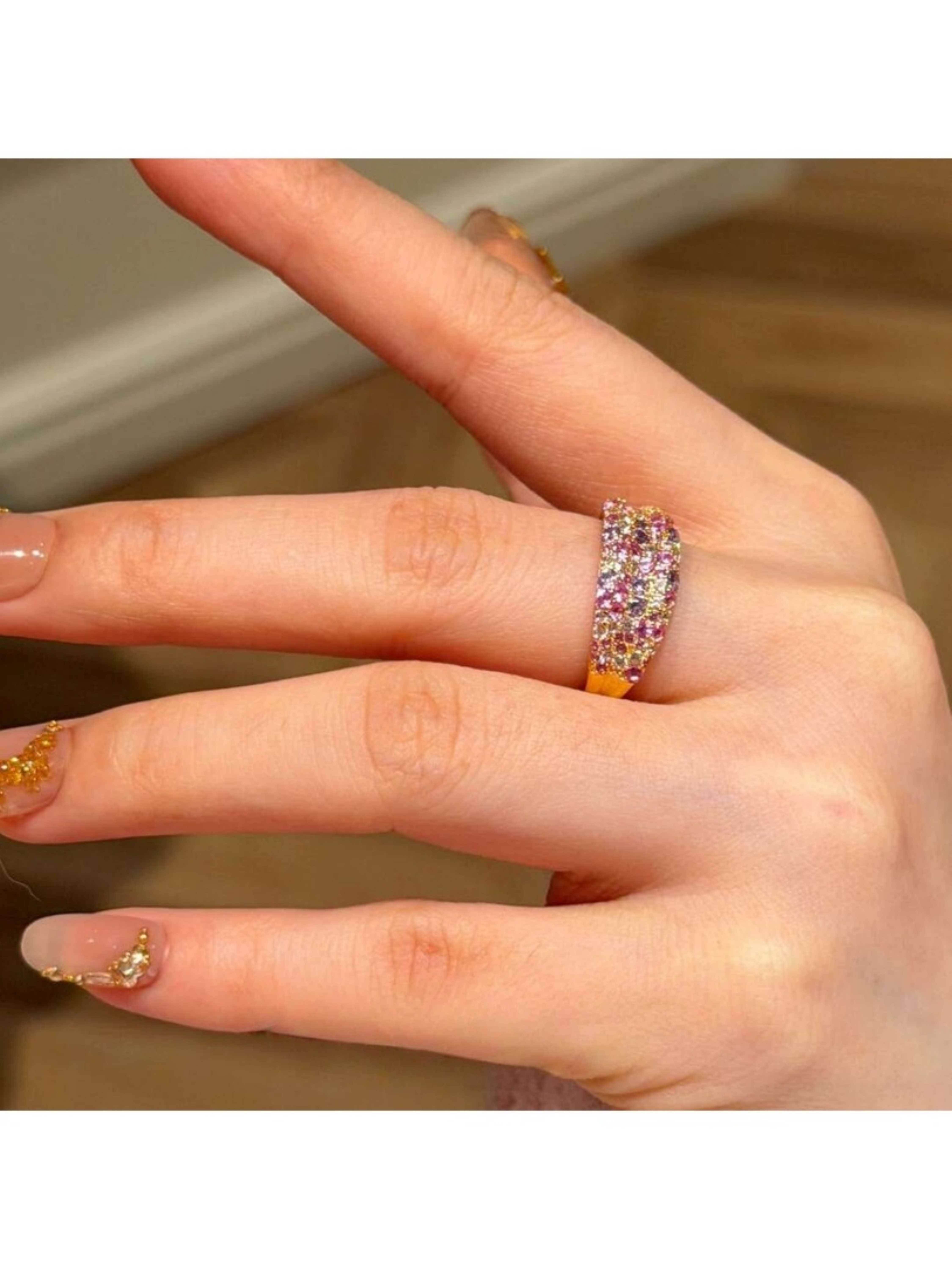 Golden Multi-Gemstone Ring