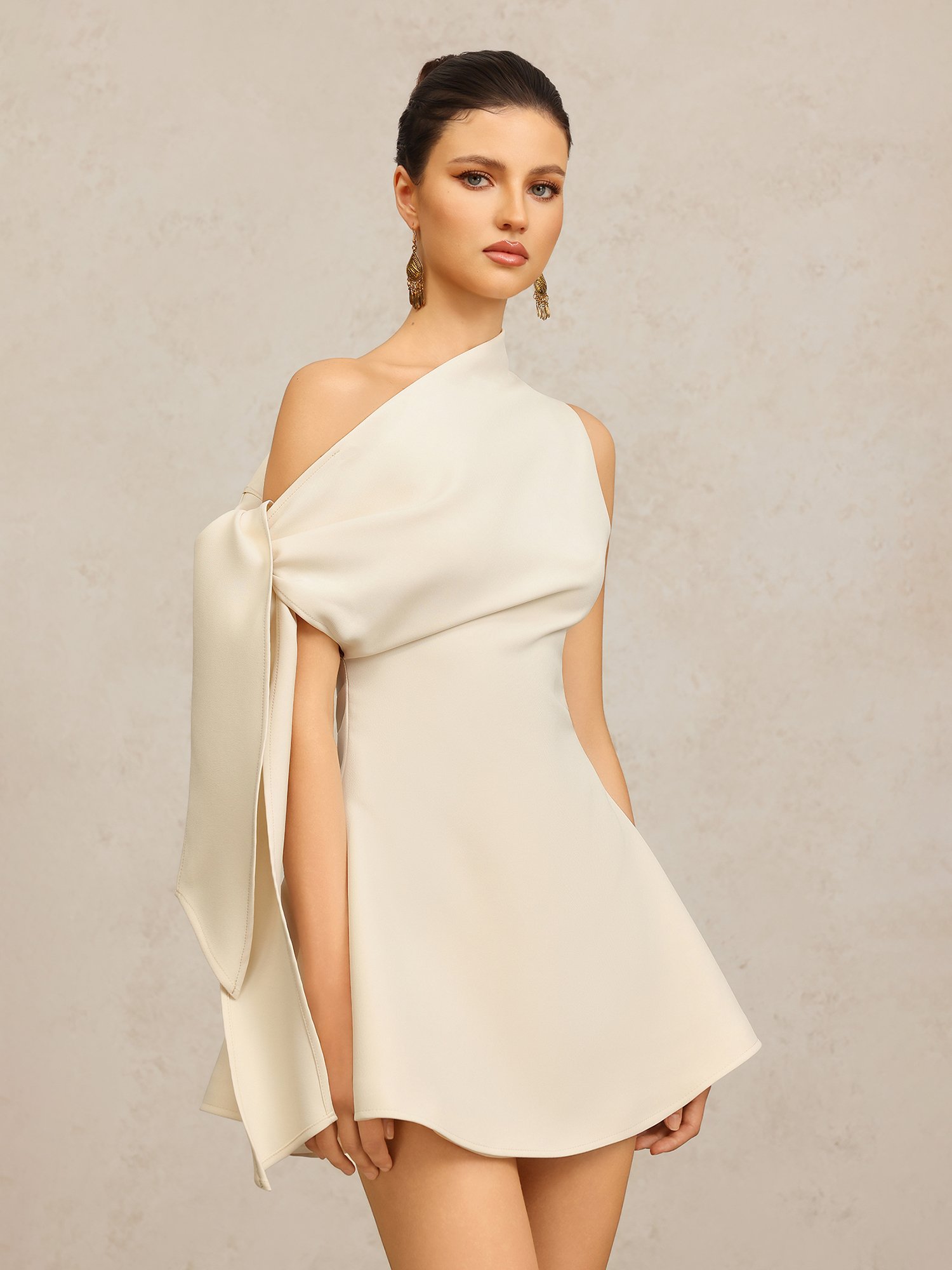 White One-Shoulder Mini Dress
