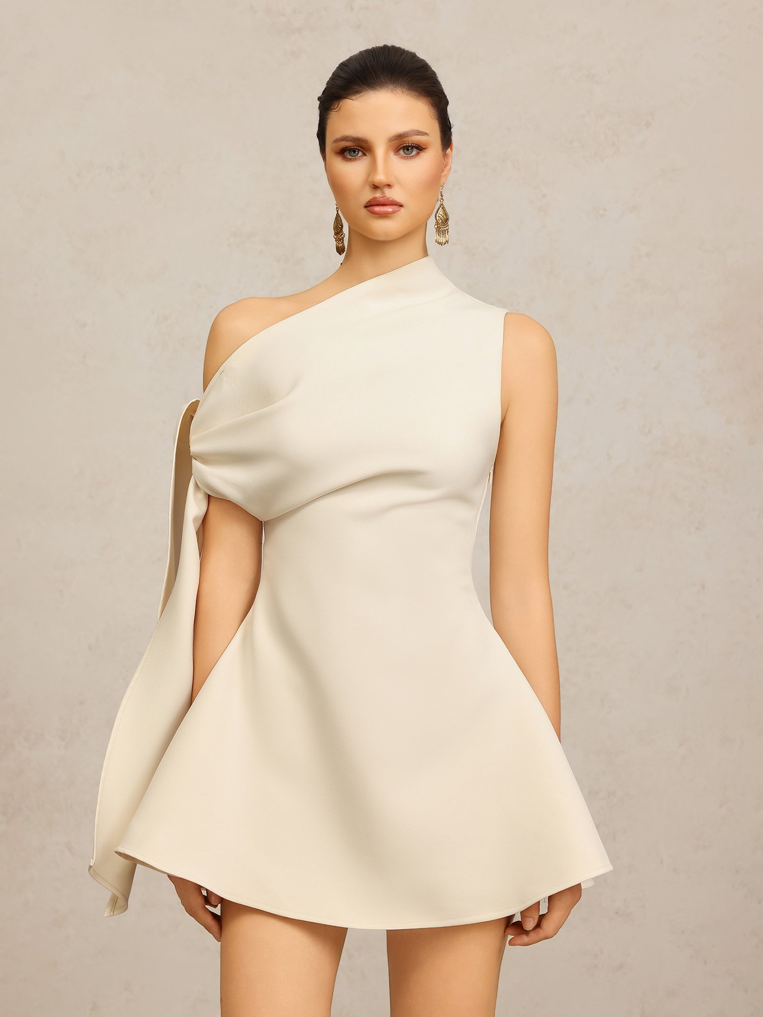 White One-Shoulder Mini Dress