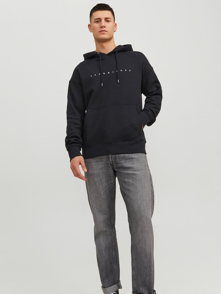 Black Pullover Hoodie with Front Pocket